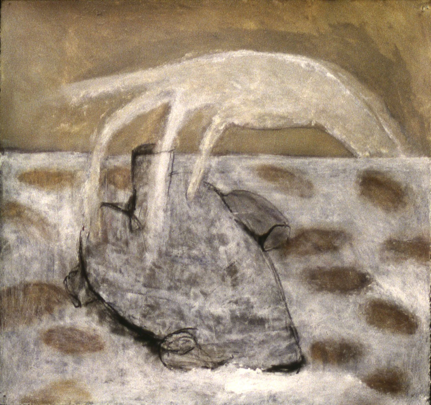 'Reach', 20" x 20", mixed media on paper