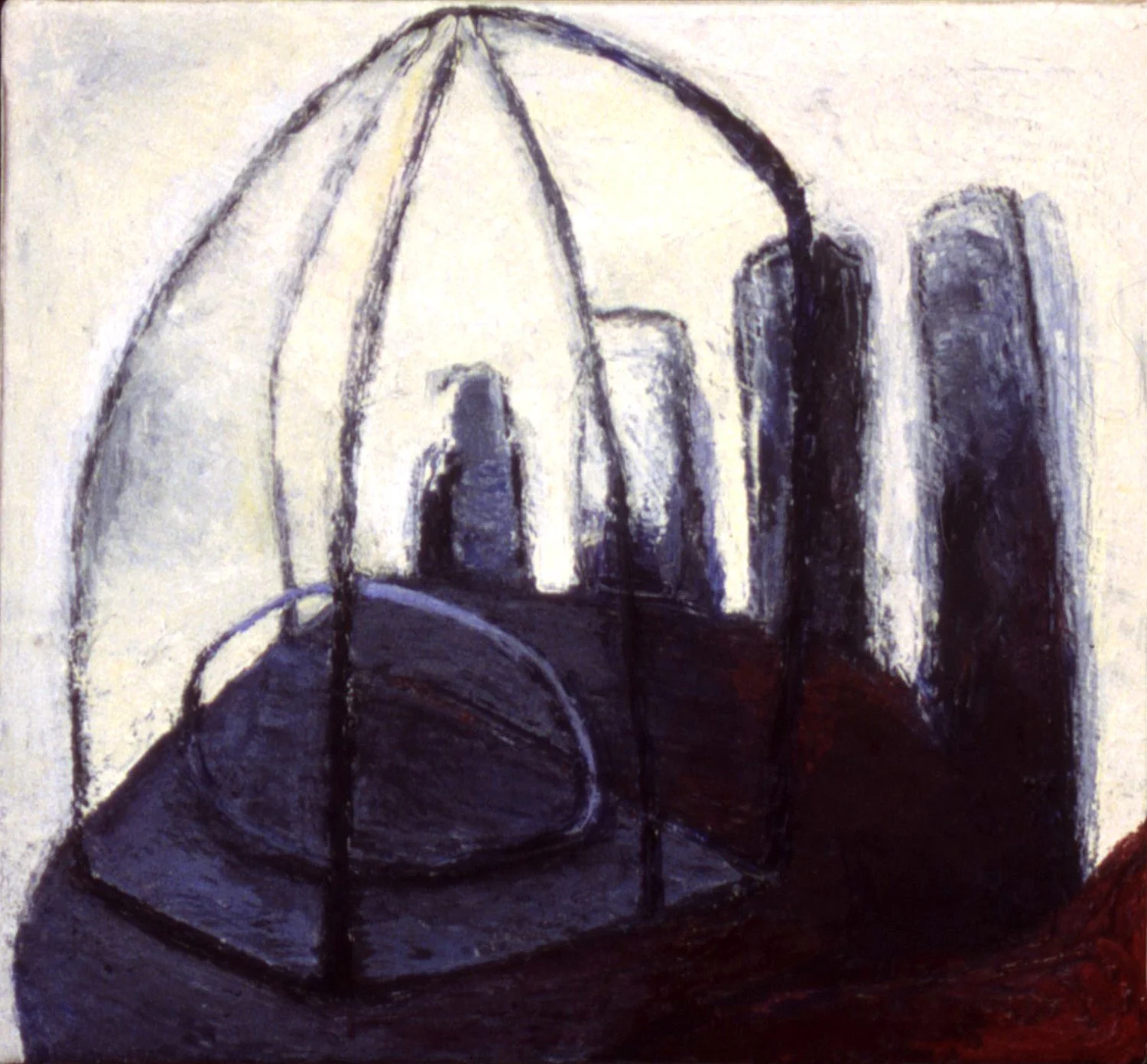 'Sanctum Sanctorum', 12" x 11", encaustic + oil on canvas, 1997 