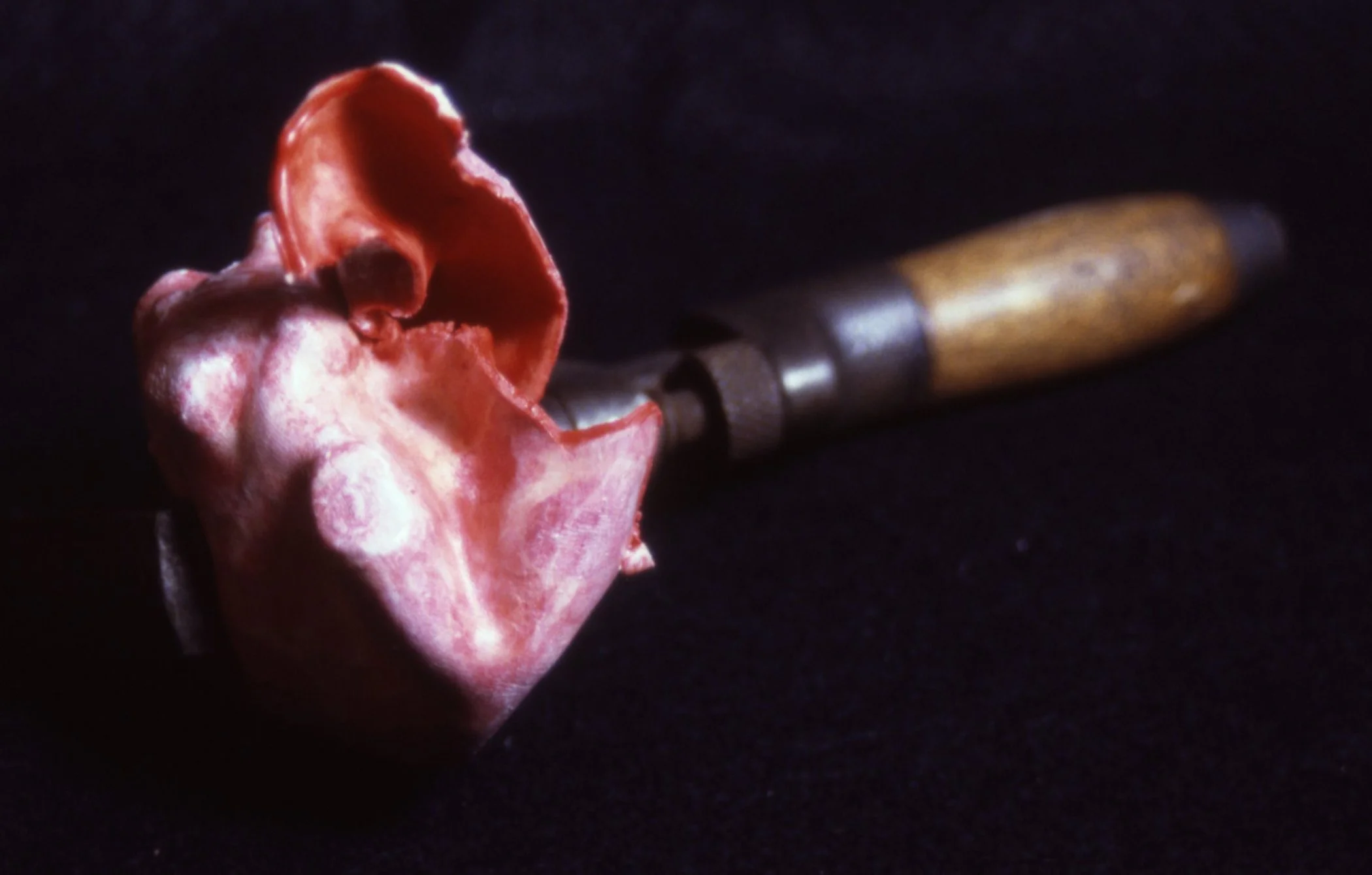 'Heart of the Matter', porcelain heart, wrench, 8" x 4" x 5"