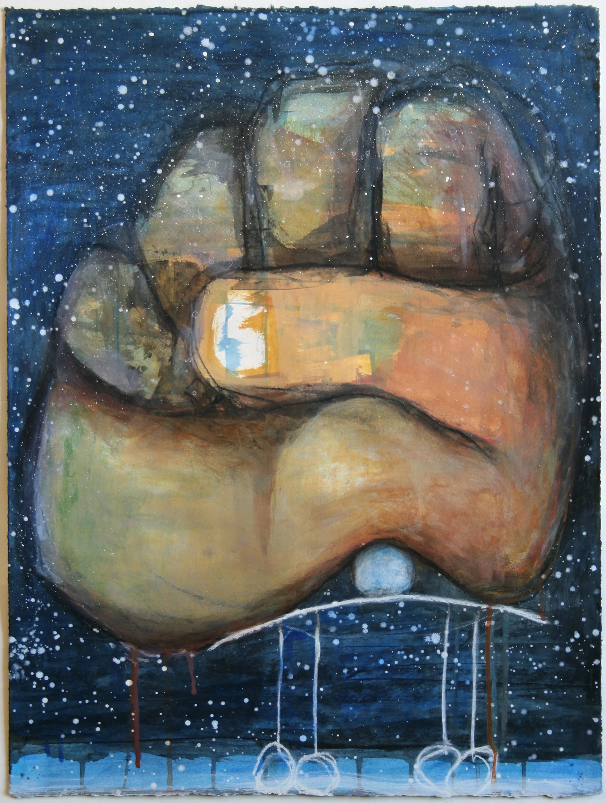 'Adephagia' [gluttony] 20" x 30" mixed media on paper 