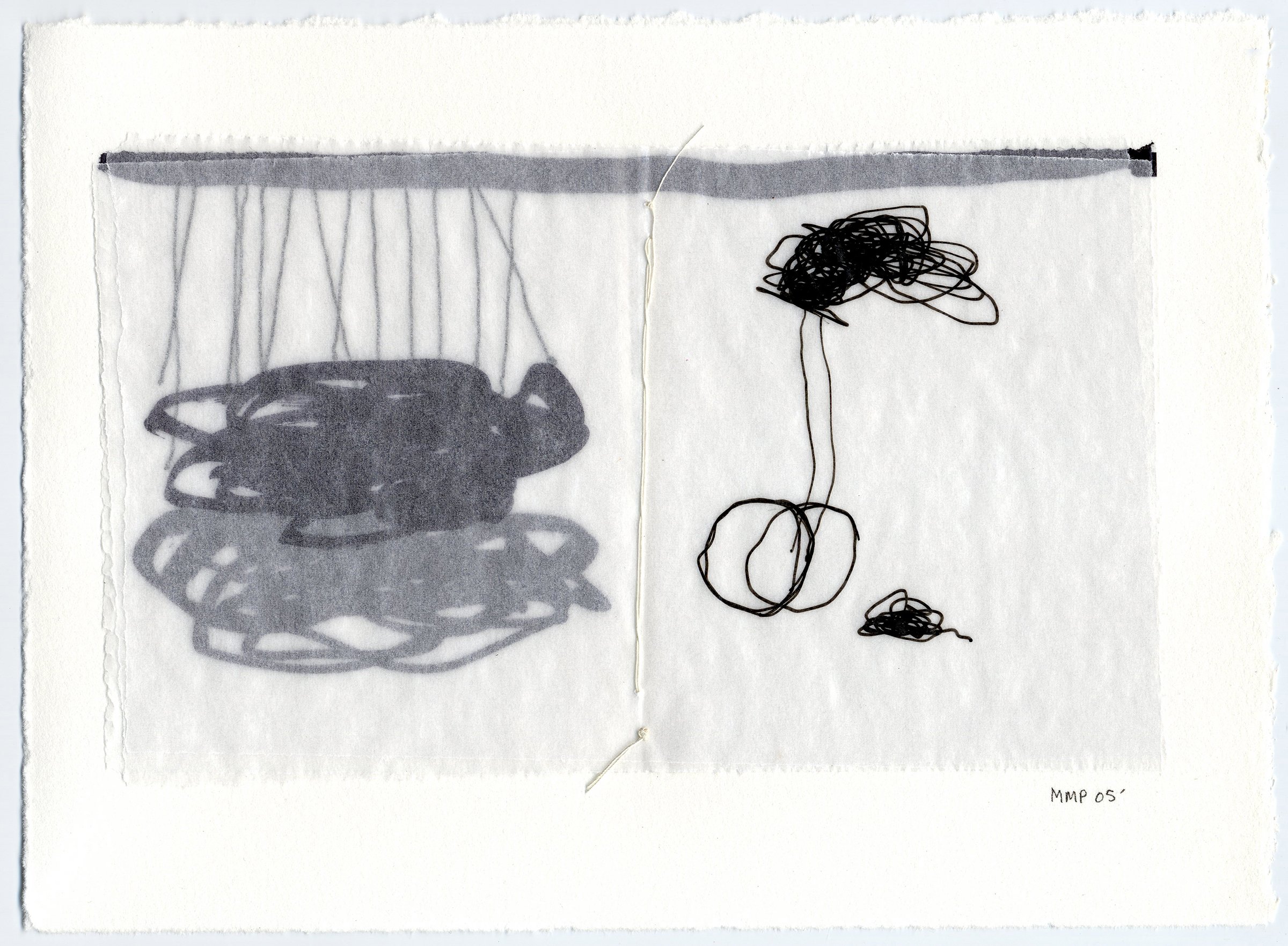 'Quantum XVIII' , 7" x 5", marker on glassine paper