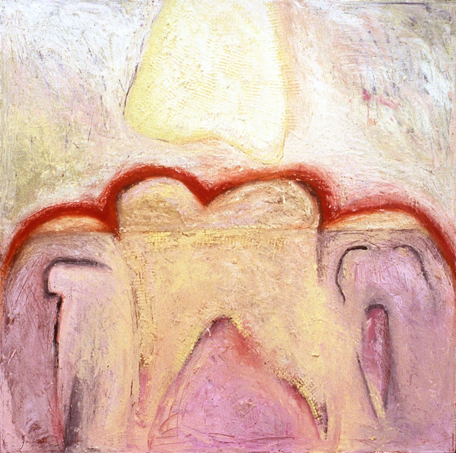 'Predictions', 34" x 34", encaustic on canvas, 1995 (private collection)