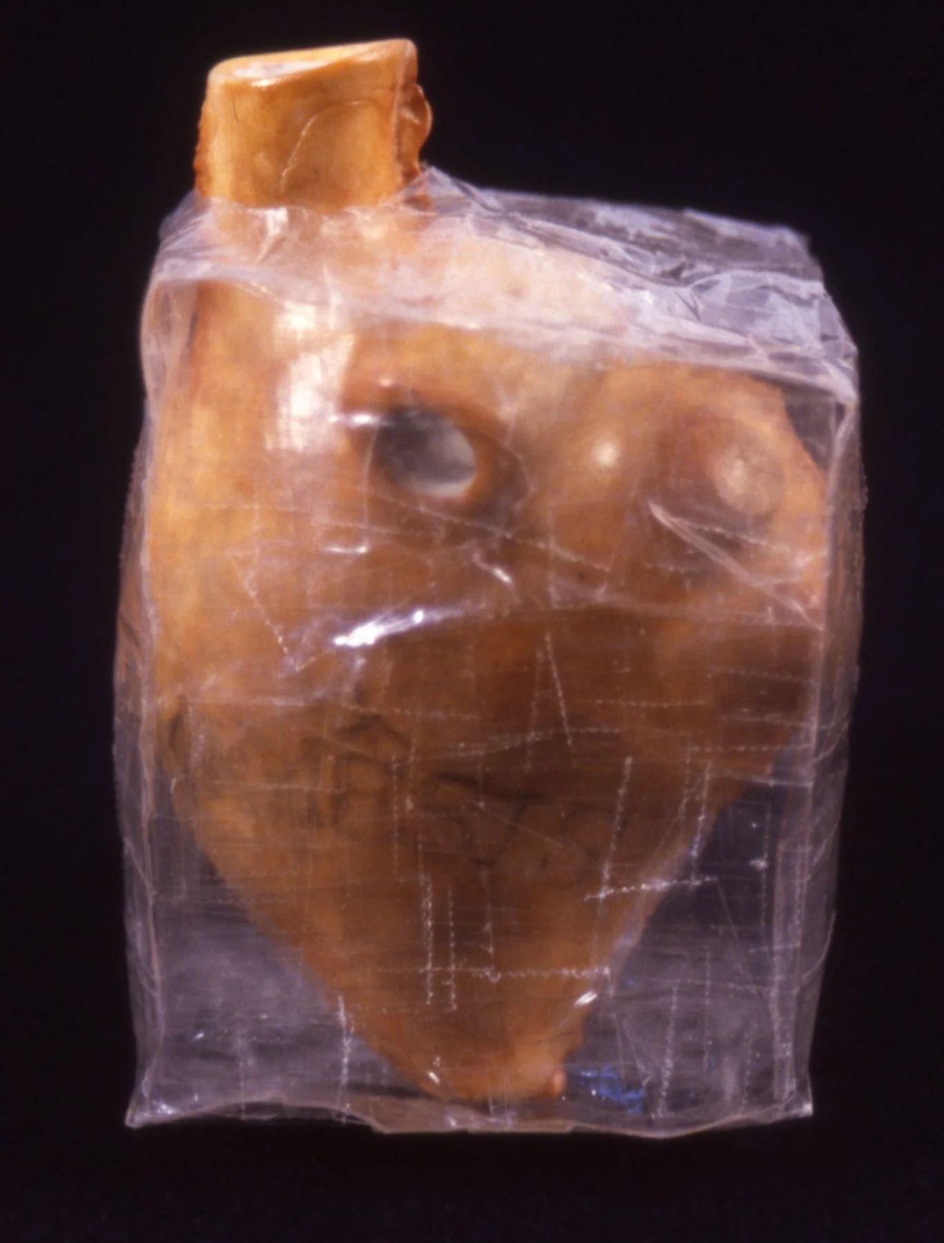 'Pandora', porcelain heart, scotch tape container , 4.5" x 4.5" x 4.5"