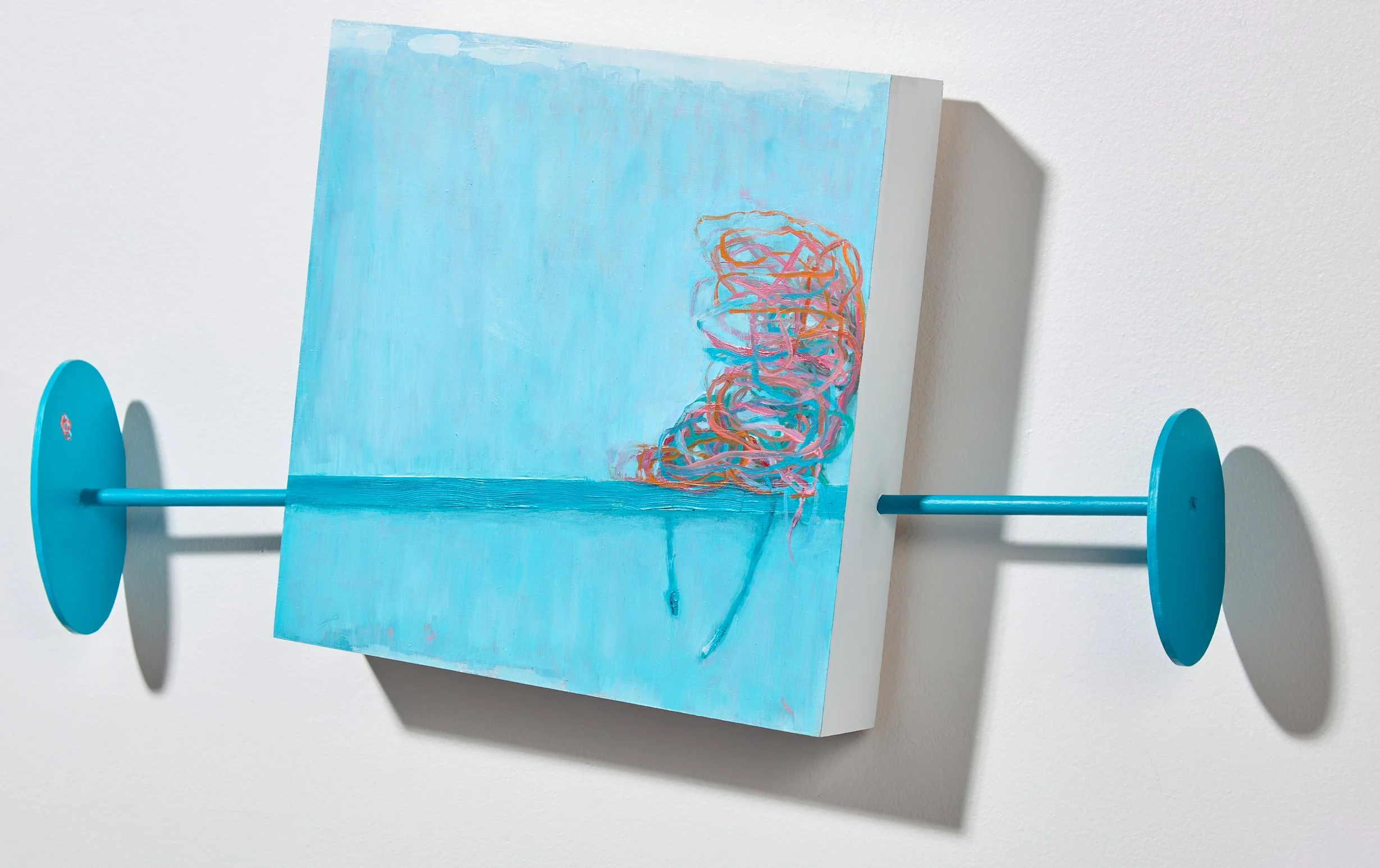 'Another Point of View', painting, quarter view, 9" x 16" x 2.5", oil on wood, 2026