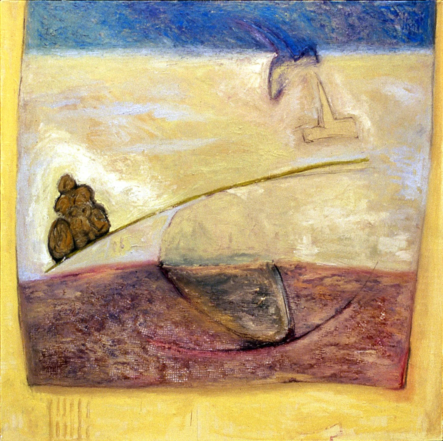 'Under Loves Heavy Burden', 48" x 48", encaustic on canvas, 1995