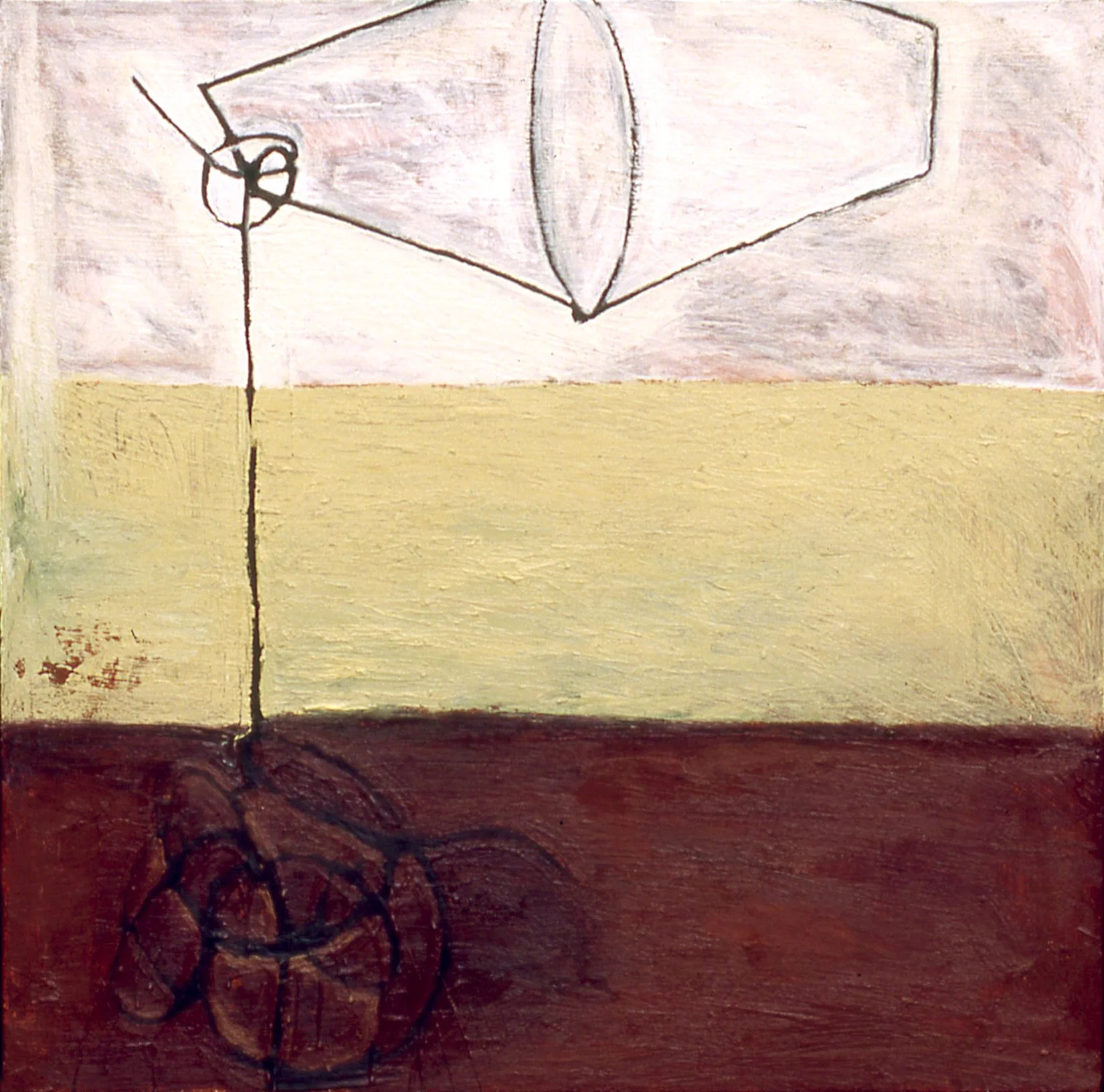 'Caught Between The Lines', 28" x 28", oil on canvas, 1996