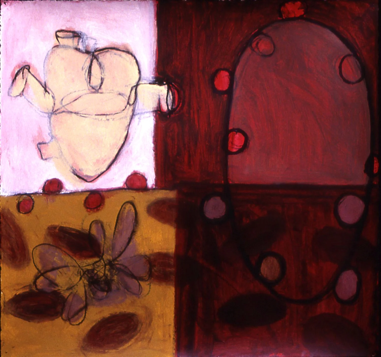 'Tweaking Fate', 20" x 20", mixed media on paper