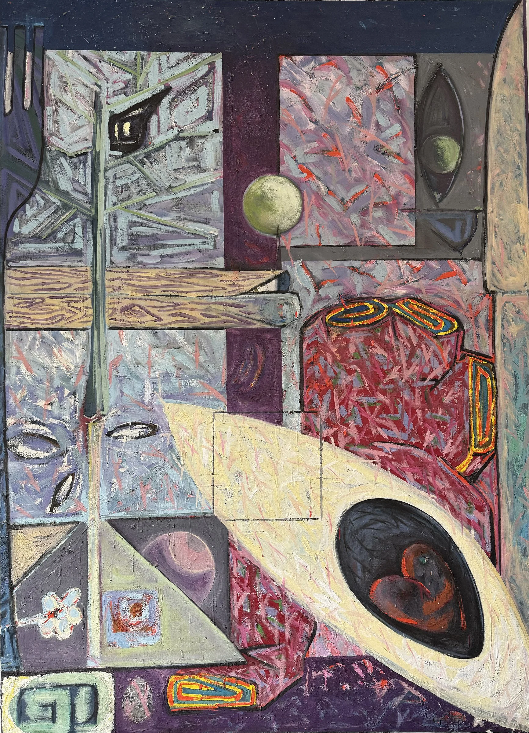 'Untitled', 48" x 70", encaustic on canvas, 1990