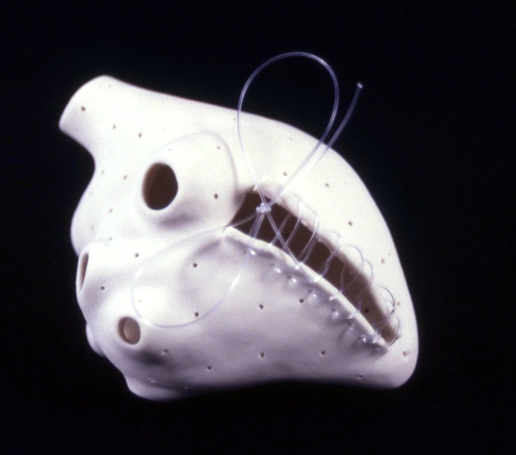 'Eden', porcelain heart, nylon, 5" x 4" x 4"