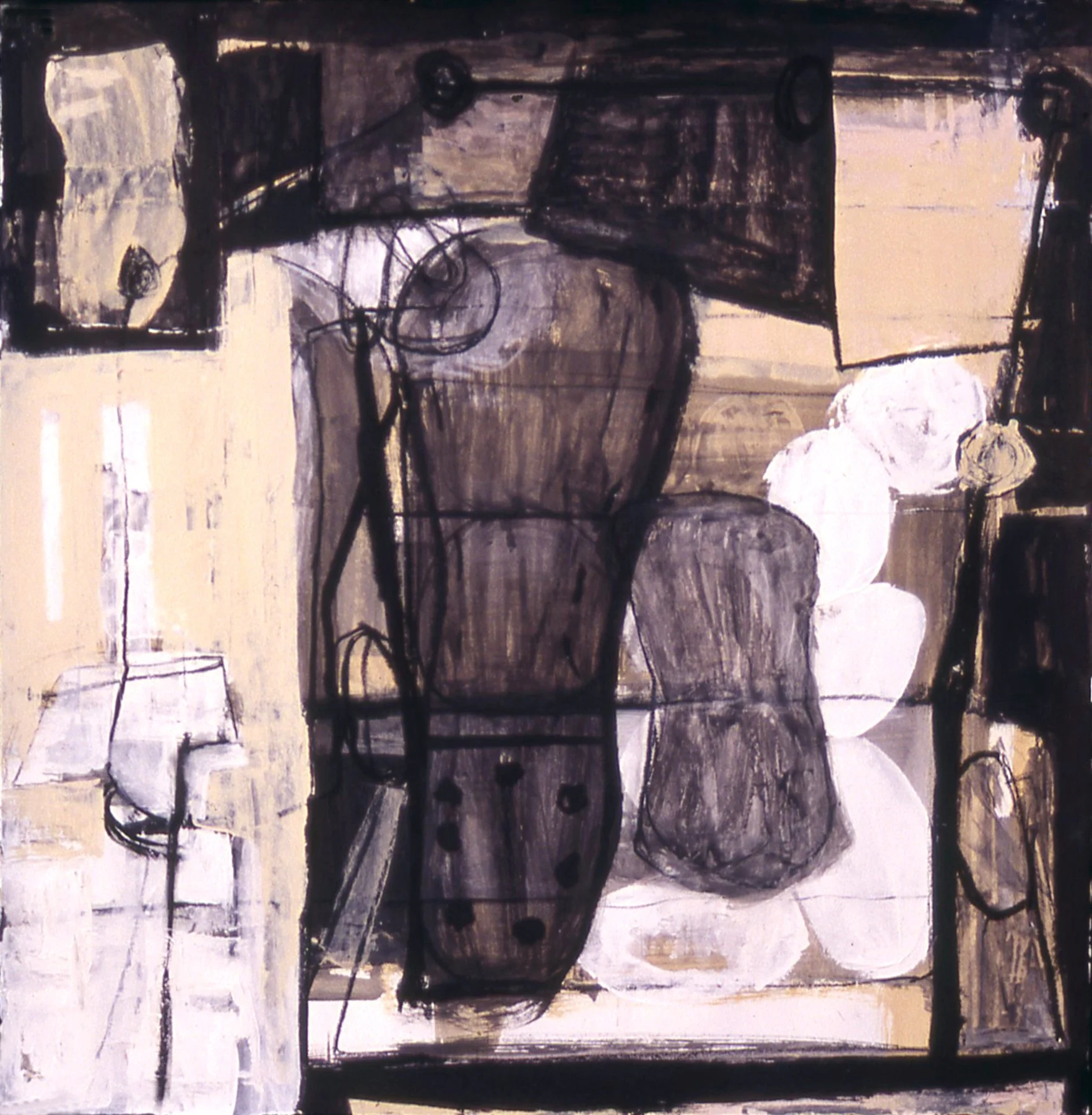 'In Your Footsteps', 20" x 20", mixed media on paper