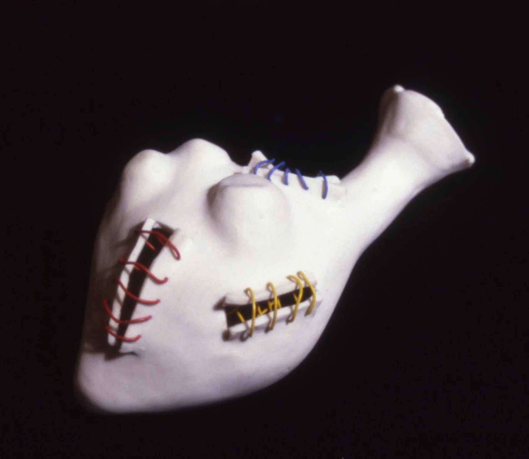 'Primary Concerns', porcelain heart, hook up wire, 5" x 4" x 4"