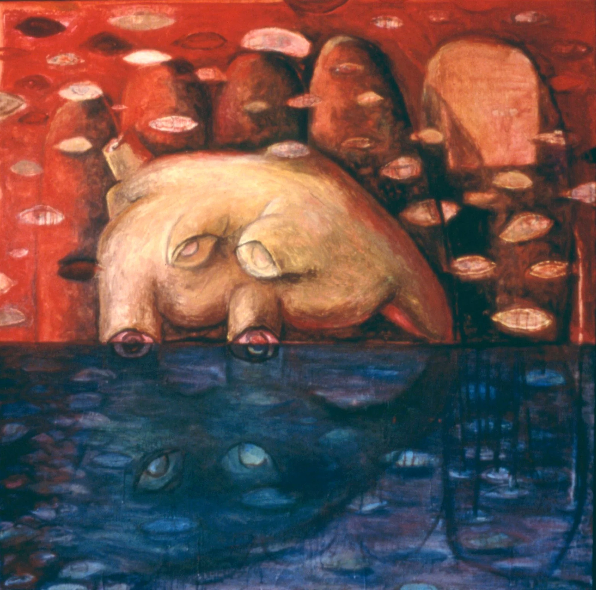 'Narcissus', 48" x 48", oil + wax on canvas, 1998
