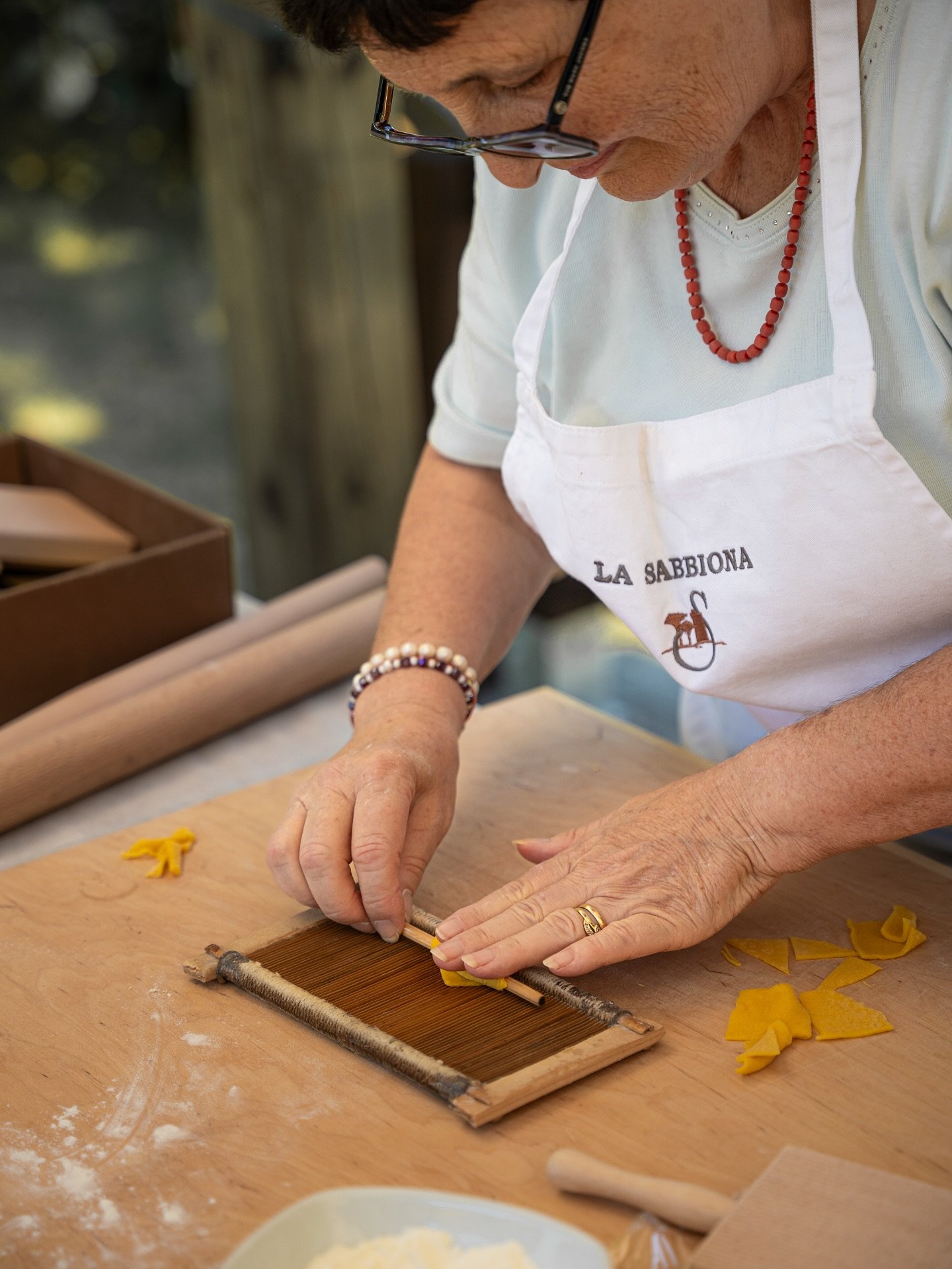 How do you taste &ldquo;real Italy&rdquo;?

At La Sabbiona in Faenza, Serena&mdash;Mauro Altini&rsquo;s mother and a lifelong sfoglina&mdash;teaches our guests the art of hand-rolled pasta. Flour, eggs, a wooden rolling pin, and decades of memory. 

