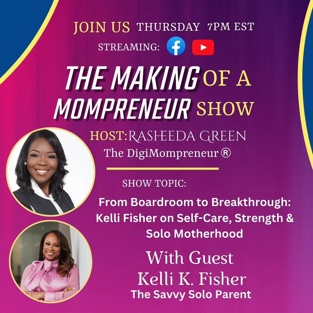 Big Announcement! 

I&rsquo;m excited to be a guest on The Making of a Mompreneur Show hosted by my good friend Rasheeda Green, host and founder of The DigiMompreneur! 

We&rsquo;re diving deep into:
💖 Self-Care
💪🏾 Strength
🌸 Solo Motherhood

Top
