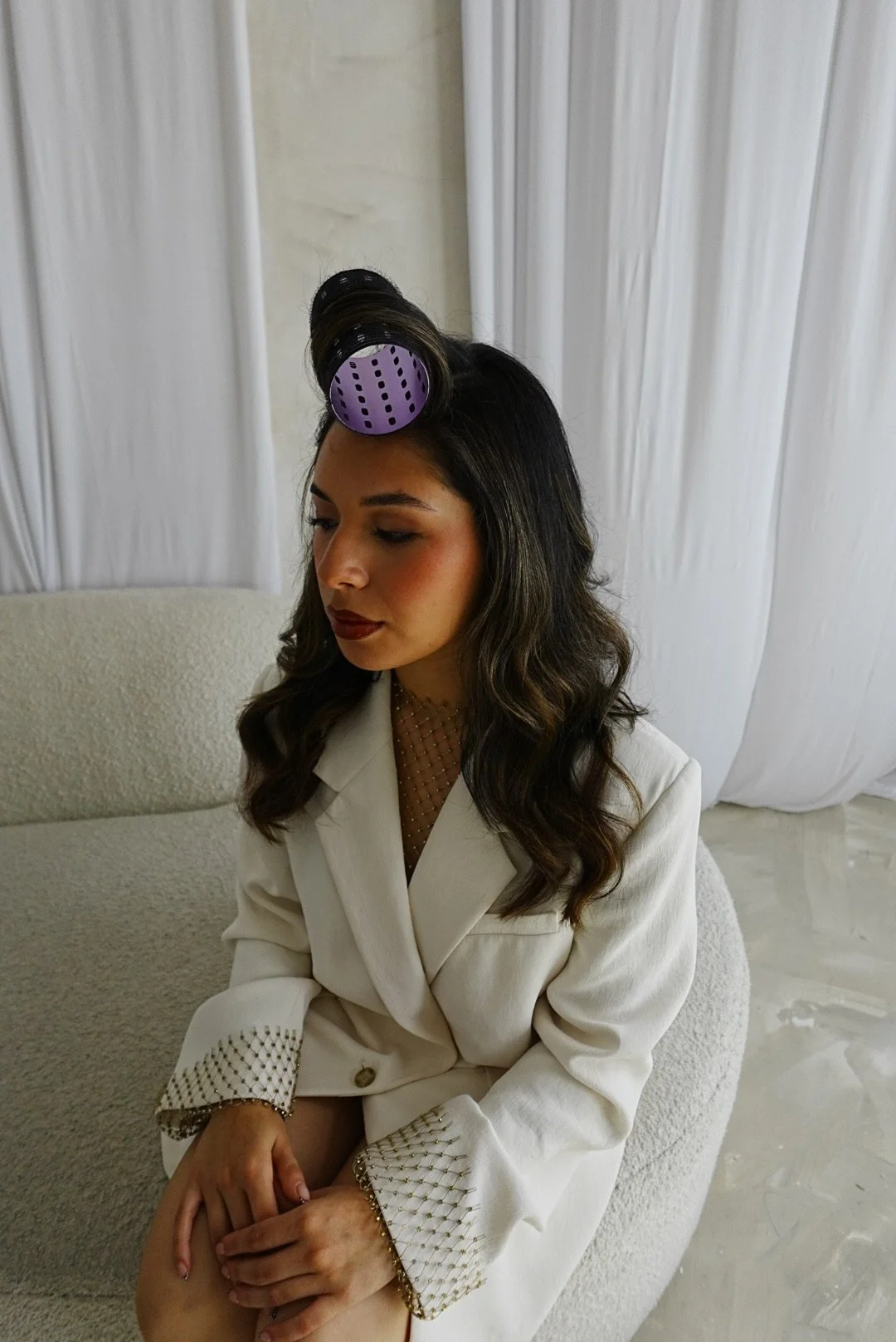 Finished hairstyle with seamless extensions styled for everyday wear