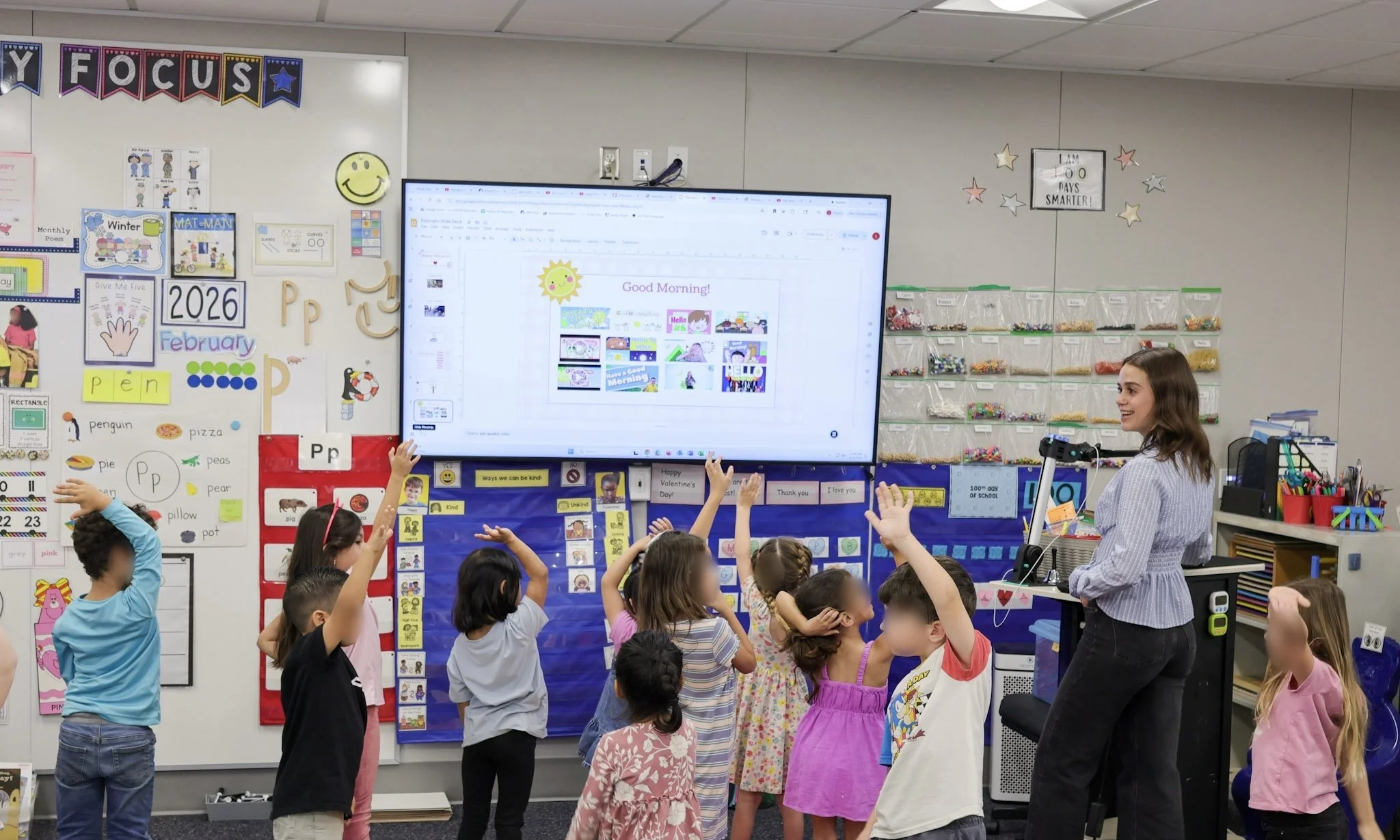 Choosing a good morning song during our morning meeting time as part of our daily routine we created. 