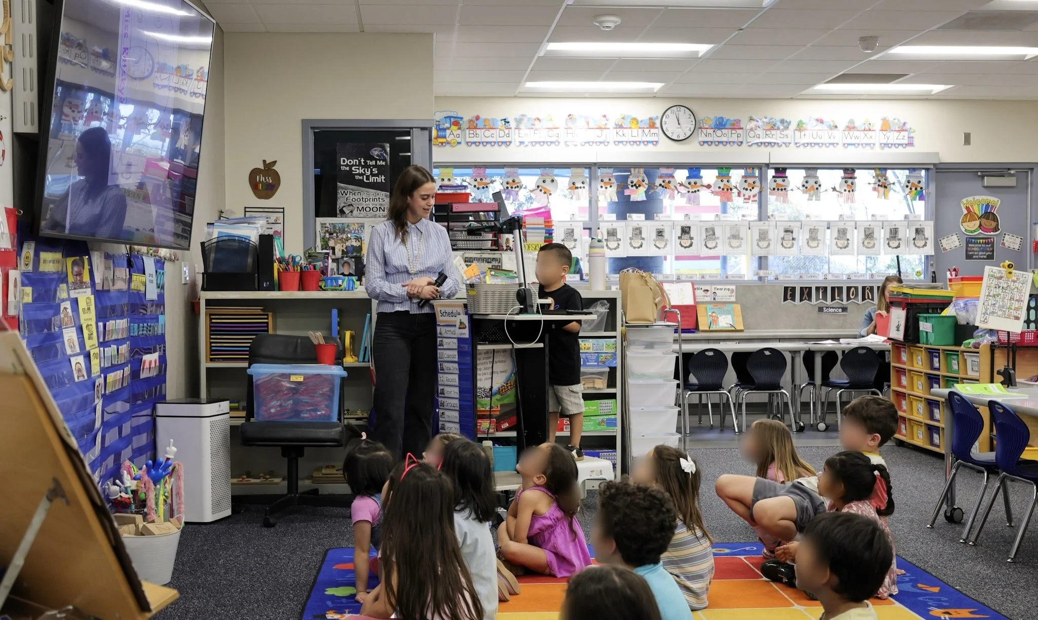 Another student helping to model our work!