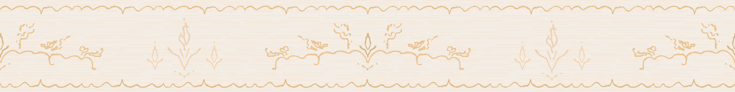 Ornamental gold threshold with scalloped edges and floral motifs on an ivory background, introducing the Raspberry Tapestry homepage