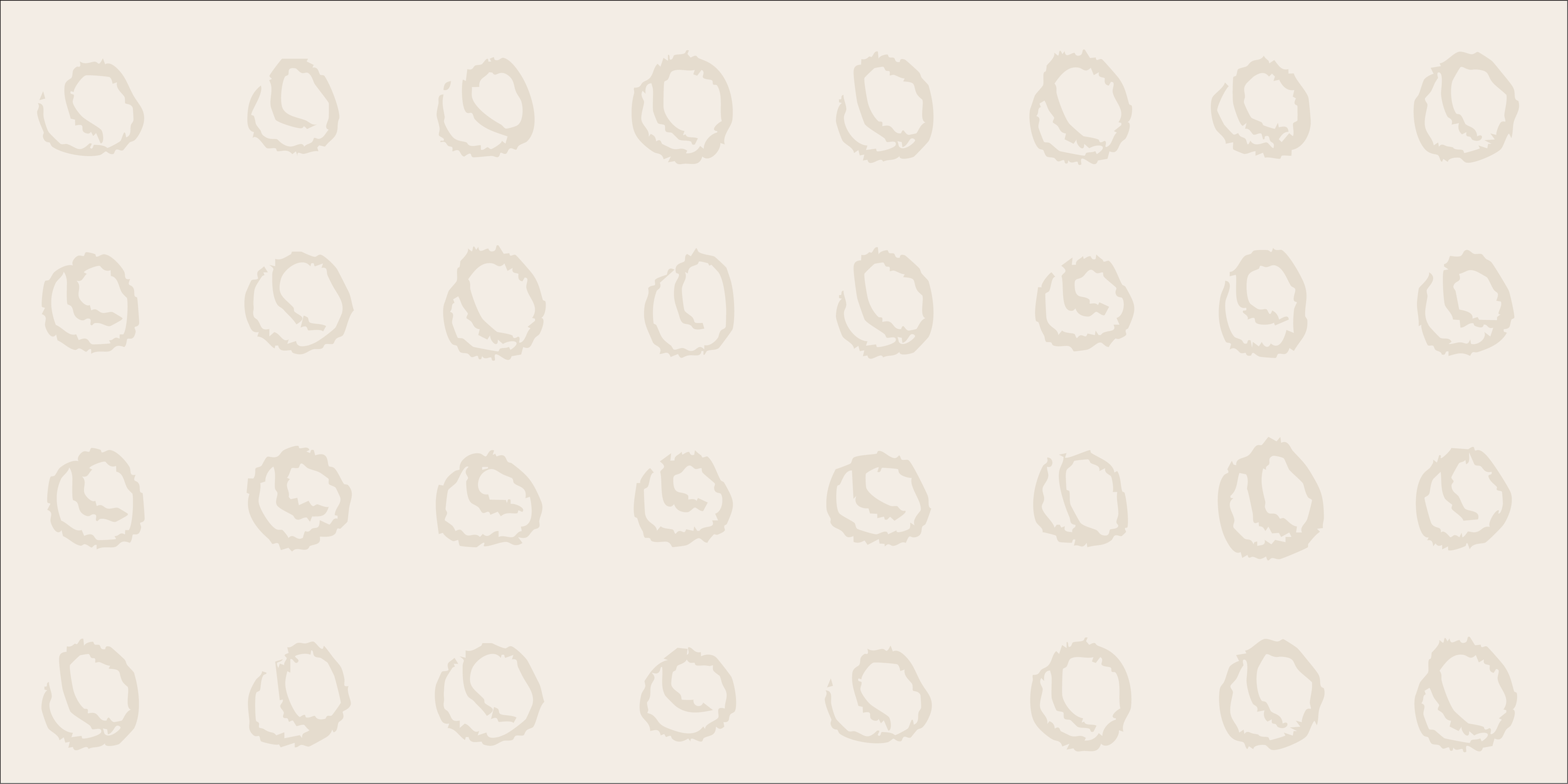 Artisan Mark Making tan pearl circles on an ivory background, hand drawn by Raspberry Tapestry.