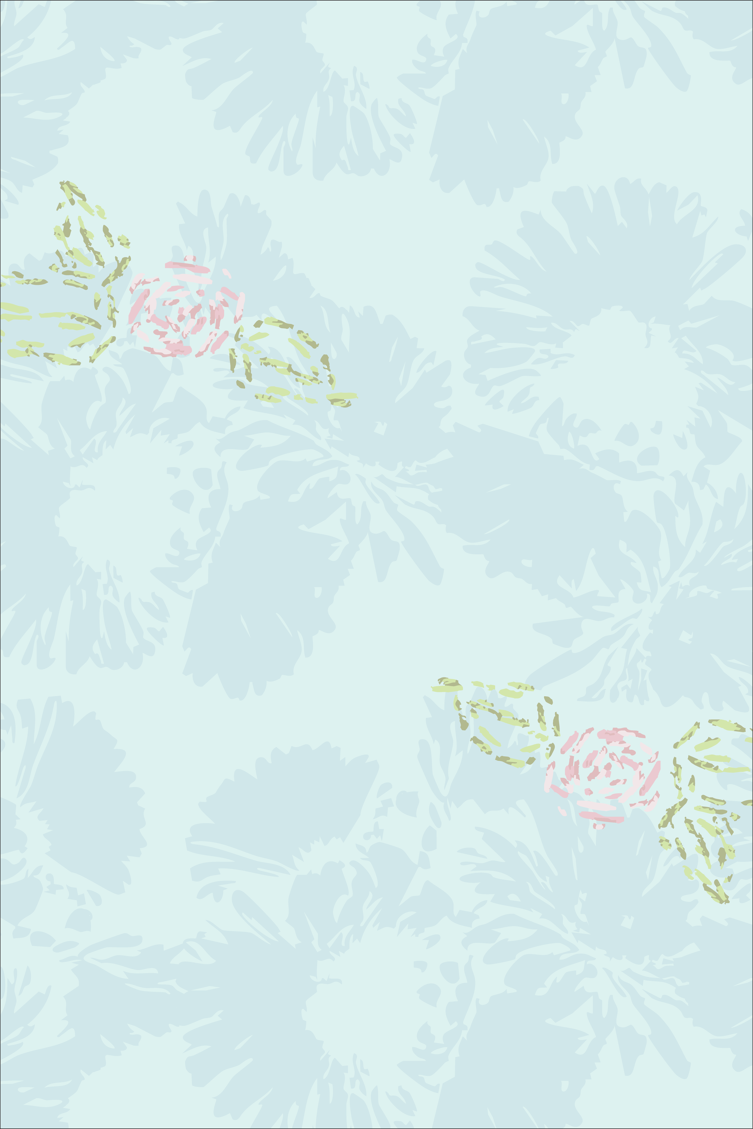 Soft blue petite floral tile with layered blossoms and gentle texture, subtle coordinating print in Sweet Girl collection