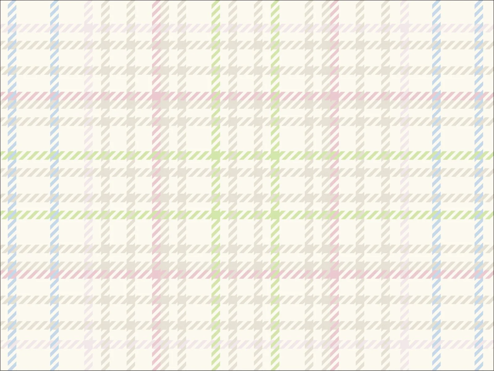 Ivory plaid pattern with soft pastel pink, blue and green stripes from the Sweet Girl collection by Raspberry Tapestry.