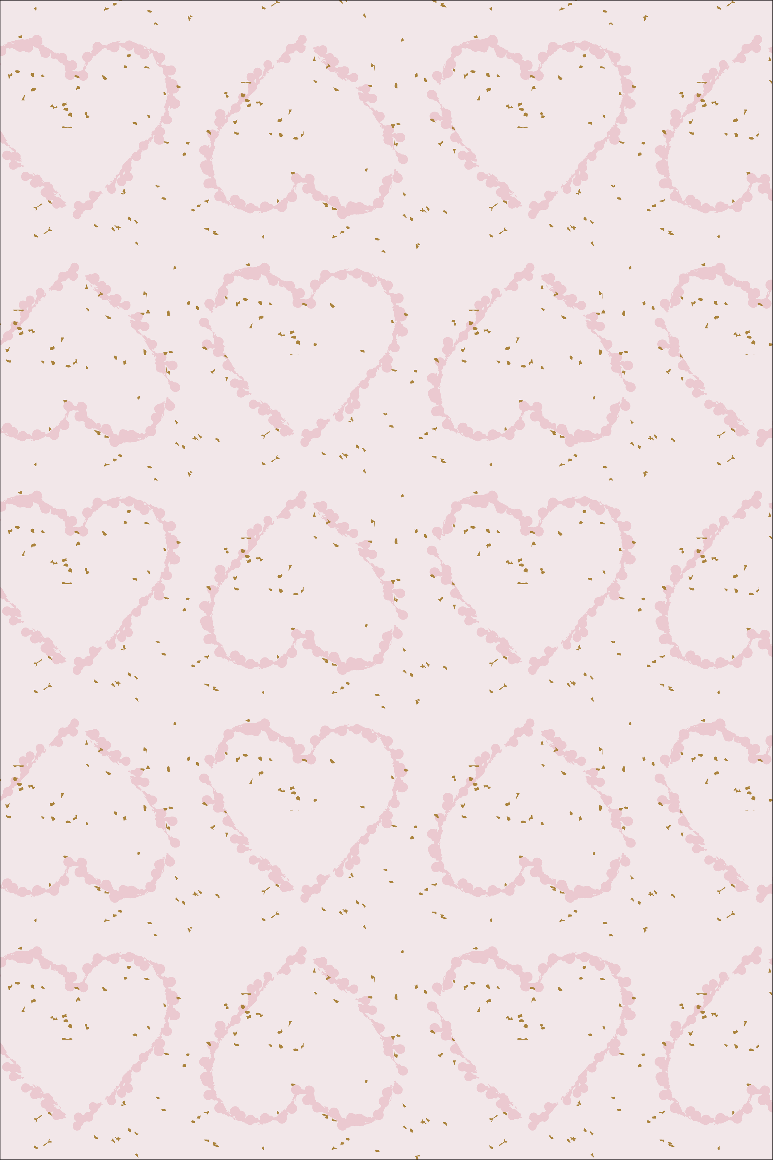 Soft pink hand drawn heart pattern with delicate speckled texture, light and playful Sweet Girl collection design