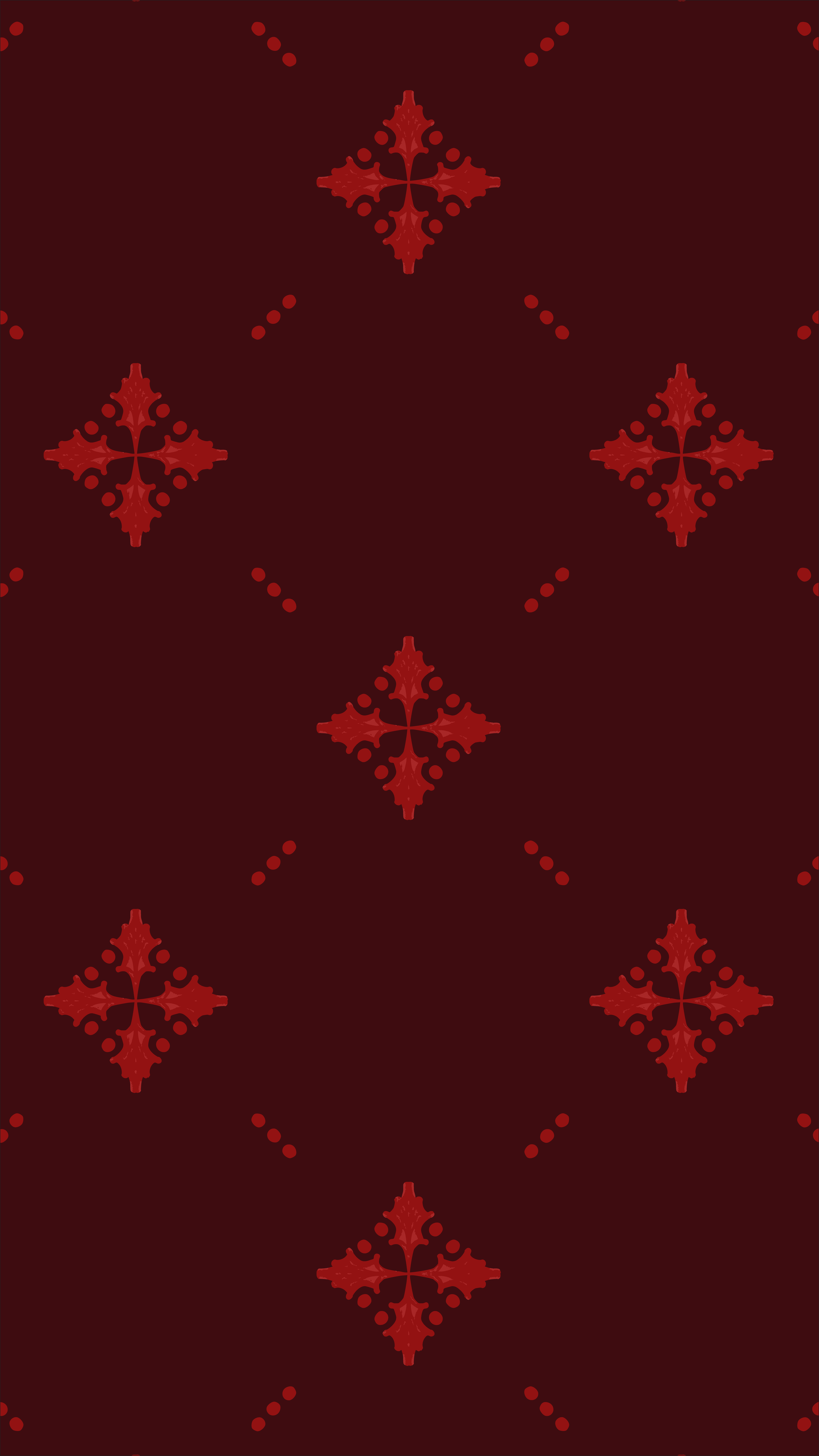 Greenery Lattice pattern featuring red holly-inspired lattice motifs and dotted accents on a rich claret background.