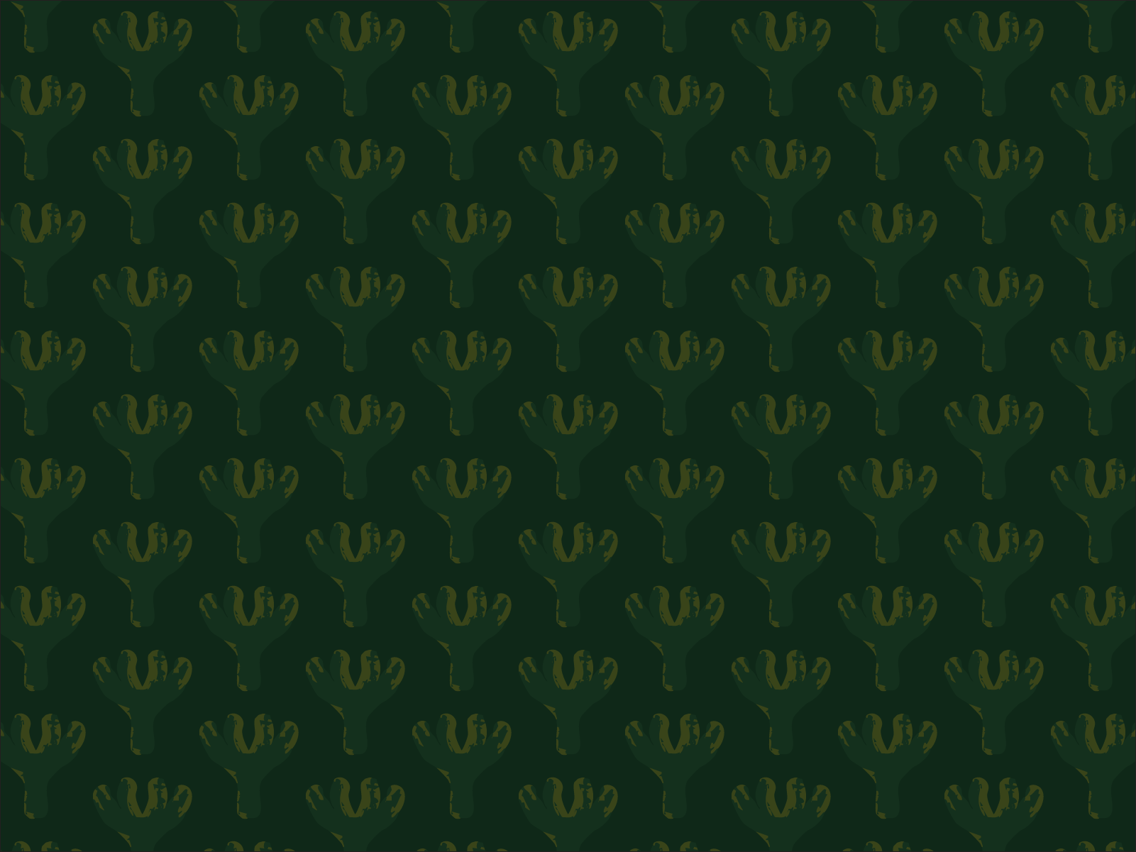 Repeating pattern of stylized green tapestry sprigs on a dark evergreen background.