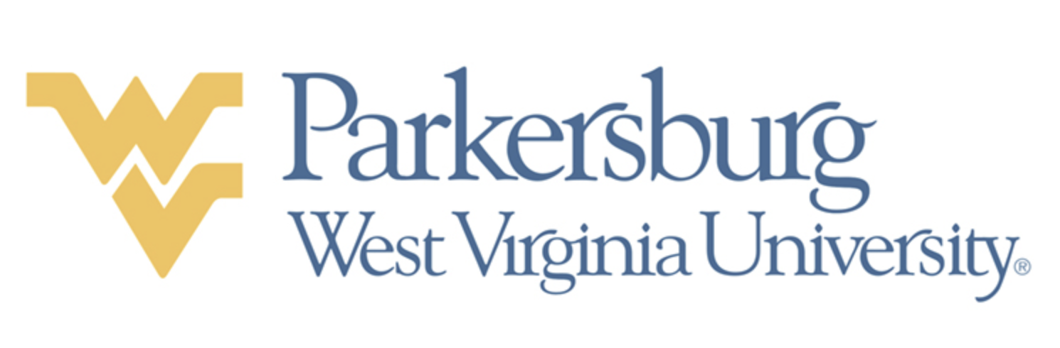 Logo of West Virginia University at Parkersburg, featuring a stylized gold 'W' and 'V' with the university's name written in blue.