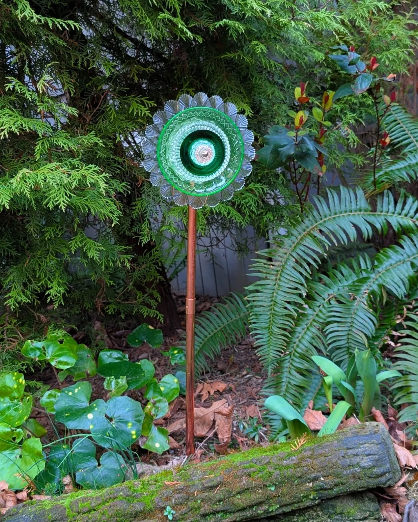 Blooming at Flower to the 2nd Power 

flowertothe2ndpower.com

#glassplateflowers #vintageglass #upcycleart #gardening #animalrescue