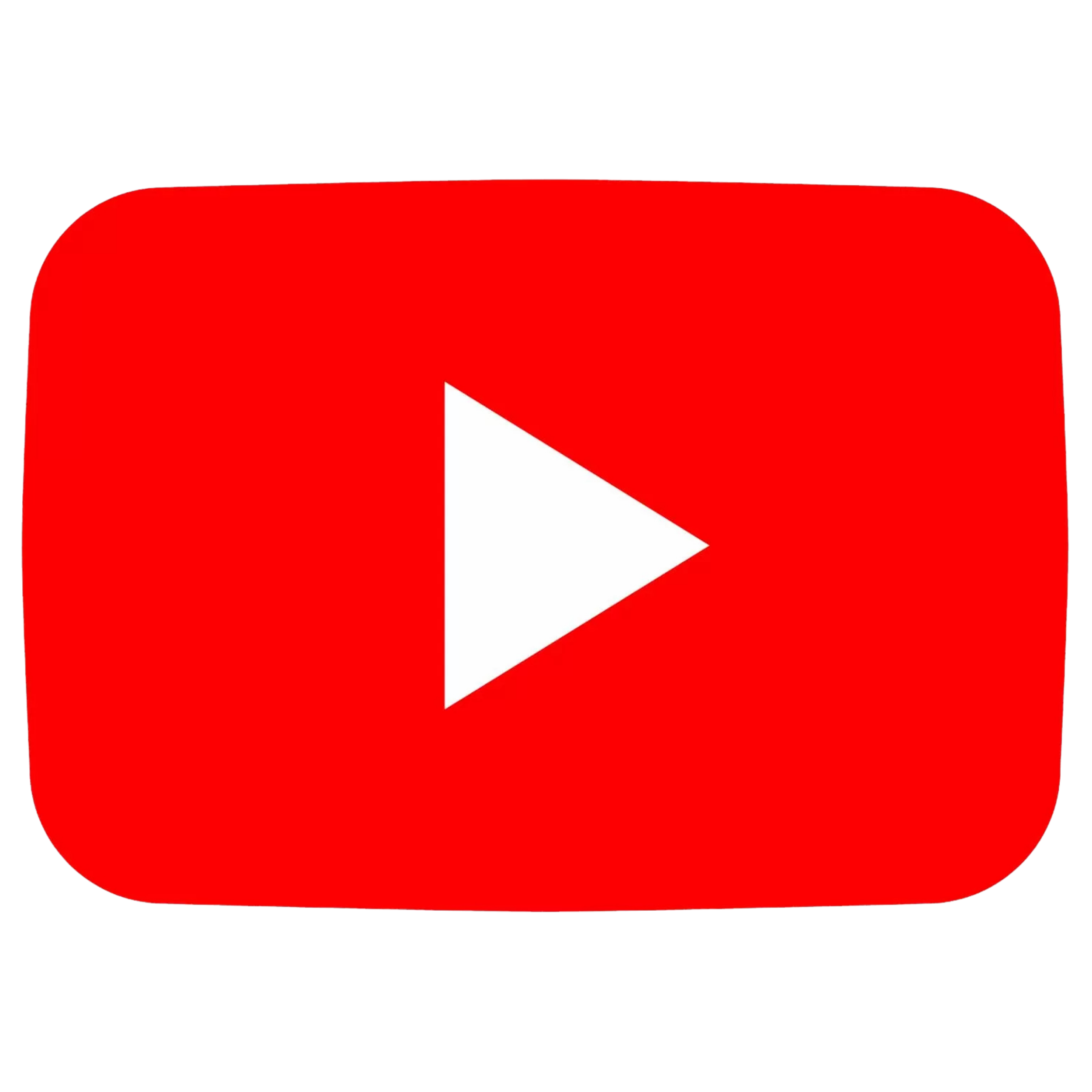 YouTube logo with red rounded rectangle background and white play triangle in the center.