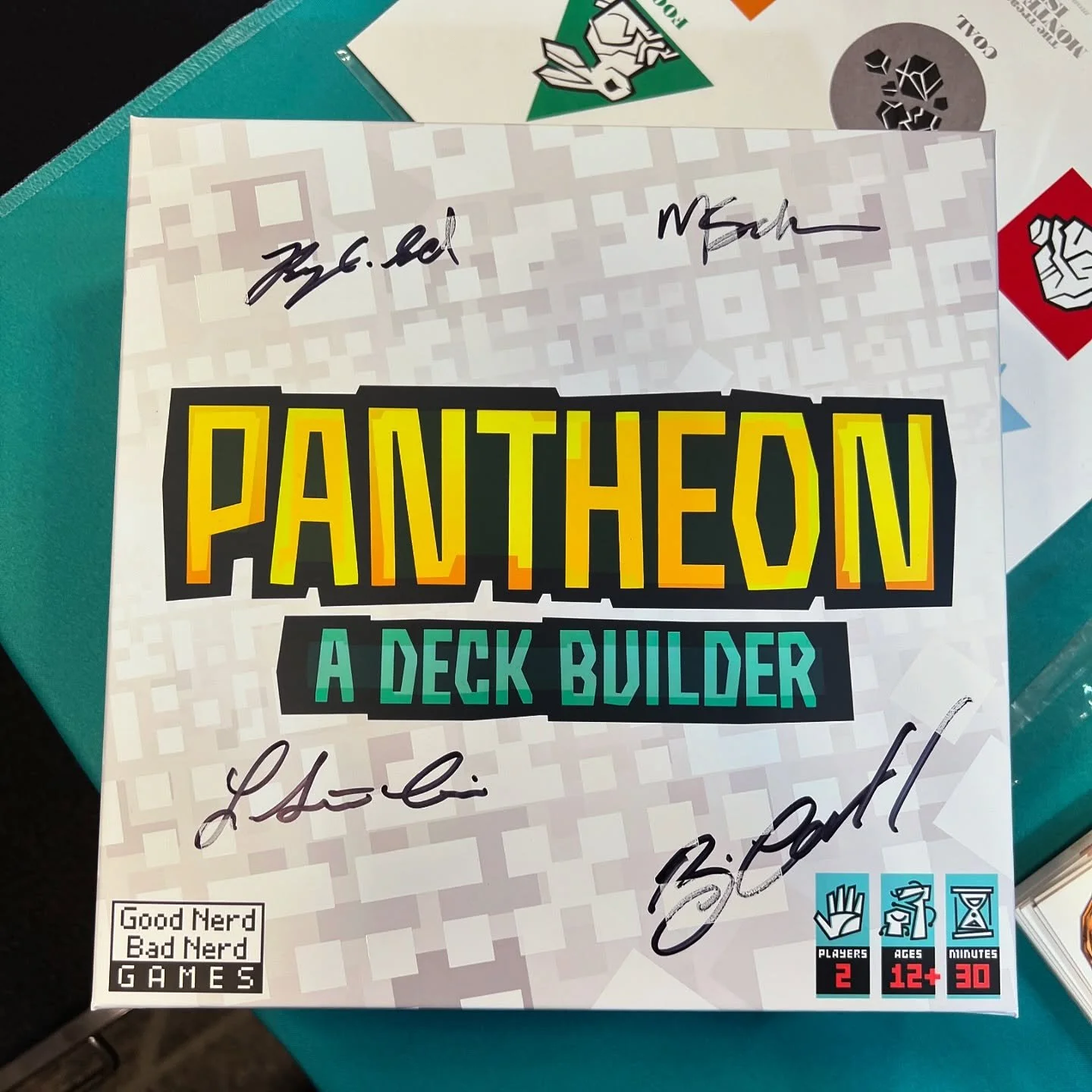 Only 9 copies of Pantheon left!!!!!

We can ship to you, but we only sign convention copies, so grab your copy before it&rsquo;s too late! 🤗

#pantheongame#gnbngames#new#twoplayer#deckbuilder#gamenight#boardgame#boardgamegeek#tabletopgaming#tabletop