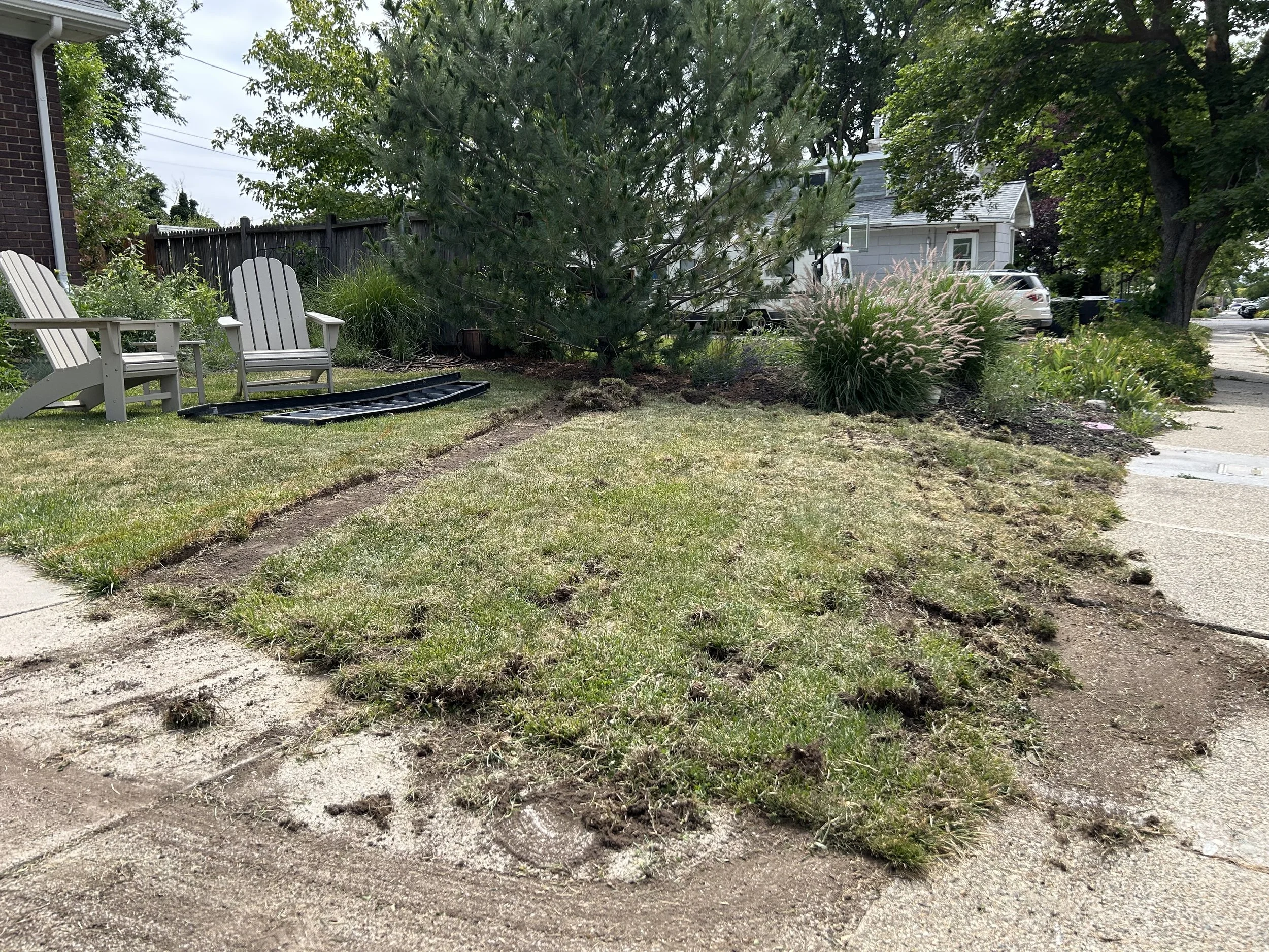 Before custom xeriscaping in Davis County, Utah