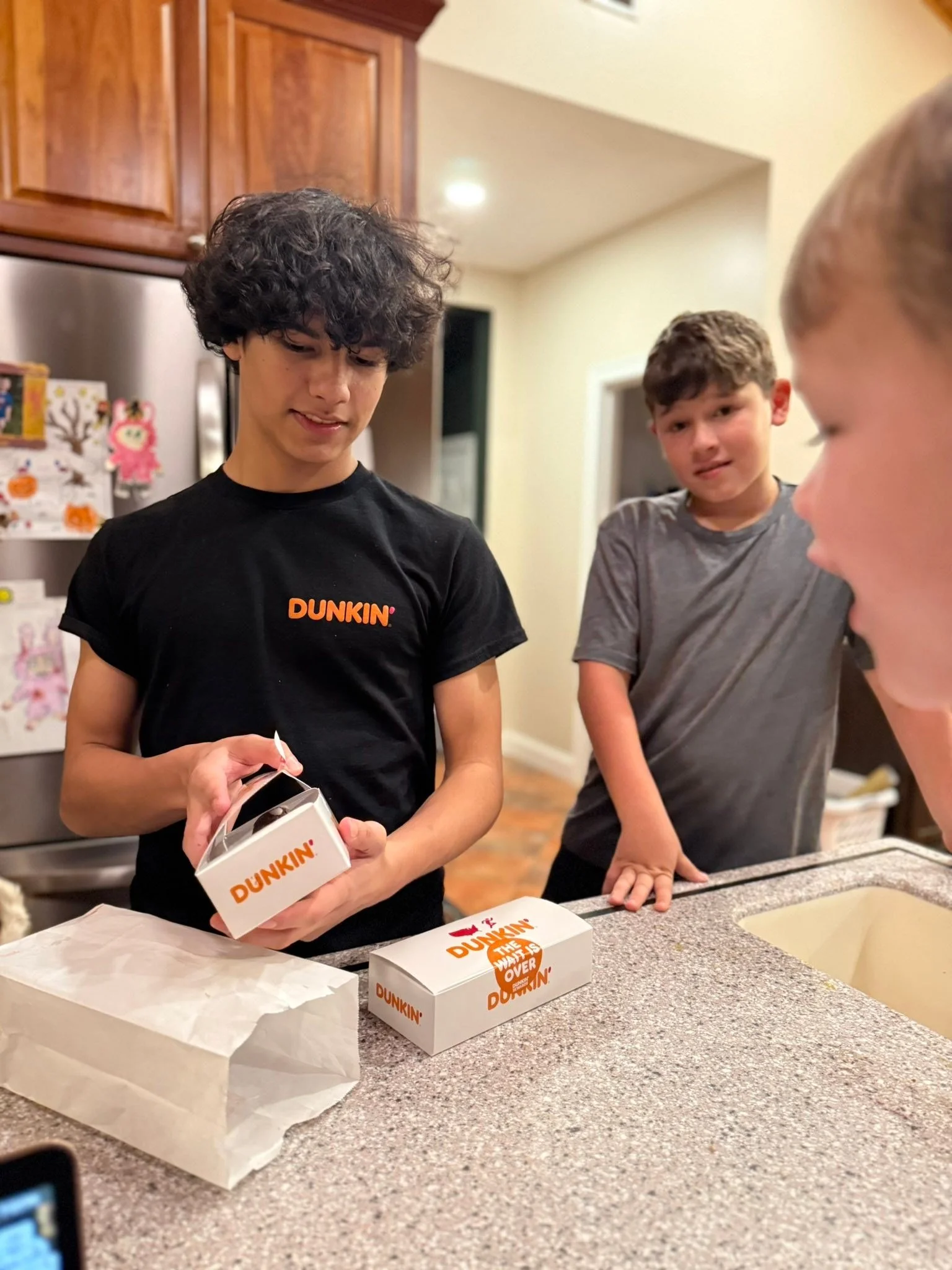 When your big brother works at Dunkin’ and brings you home a spooky spider donut for morning - it’s the best! #dunkin