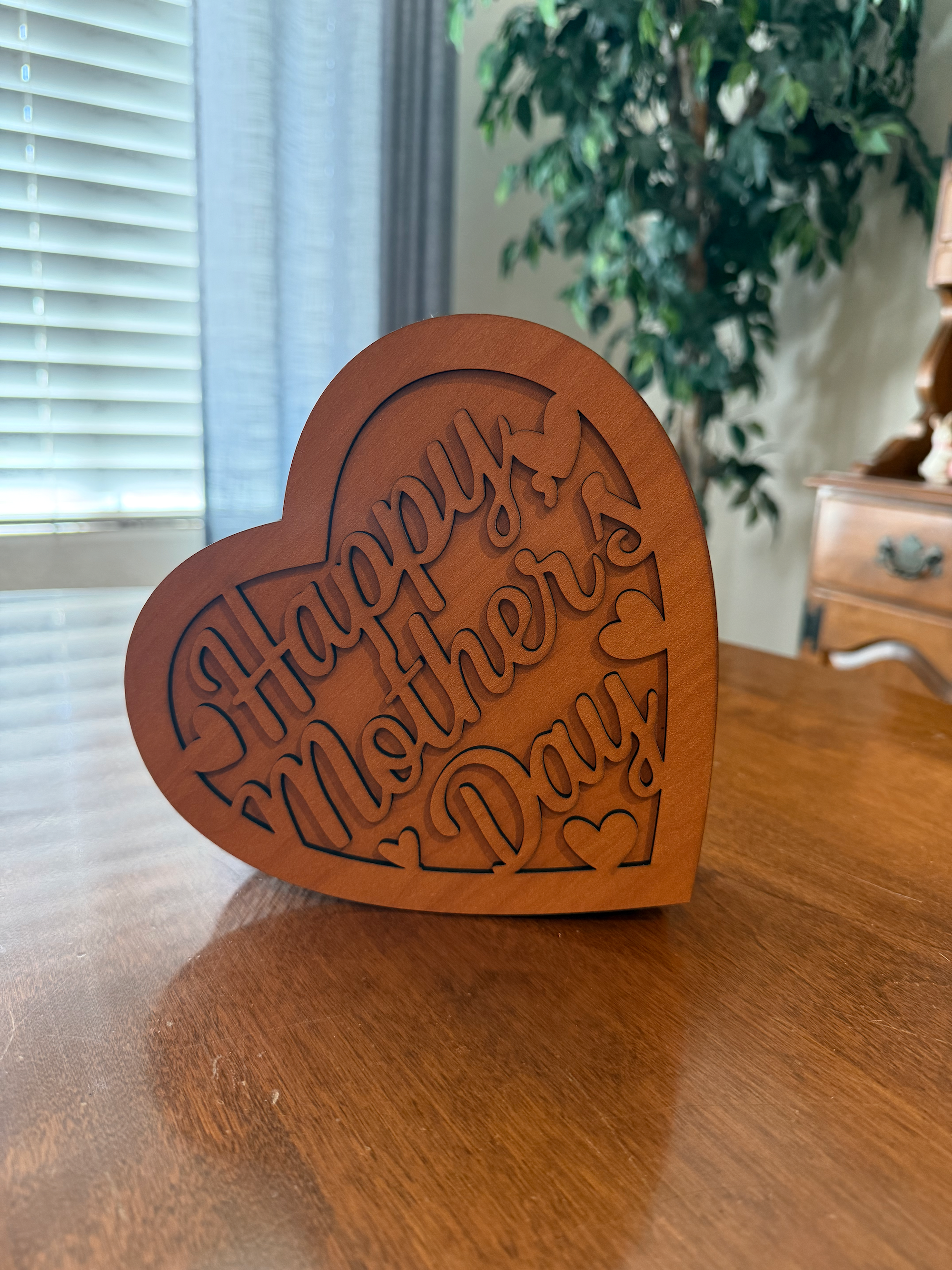 Personalized Heart Shaped Wooden Box – Mother's Day