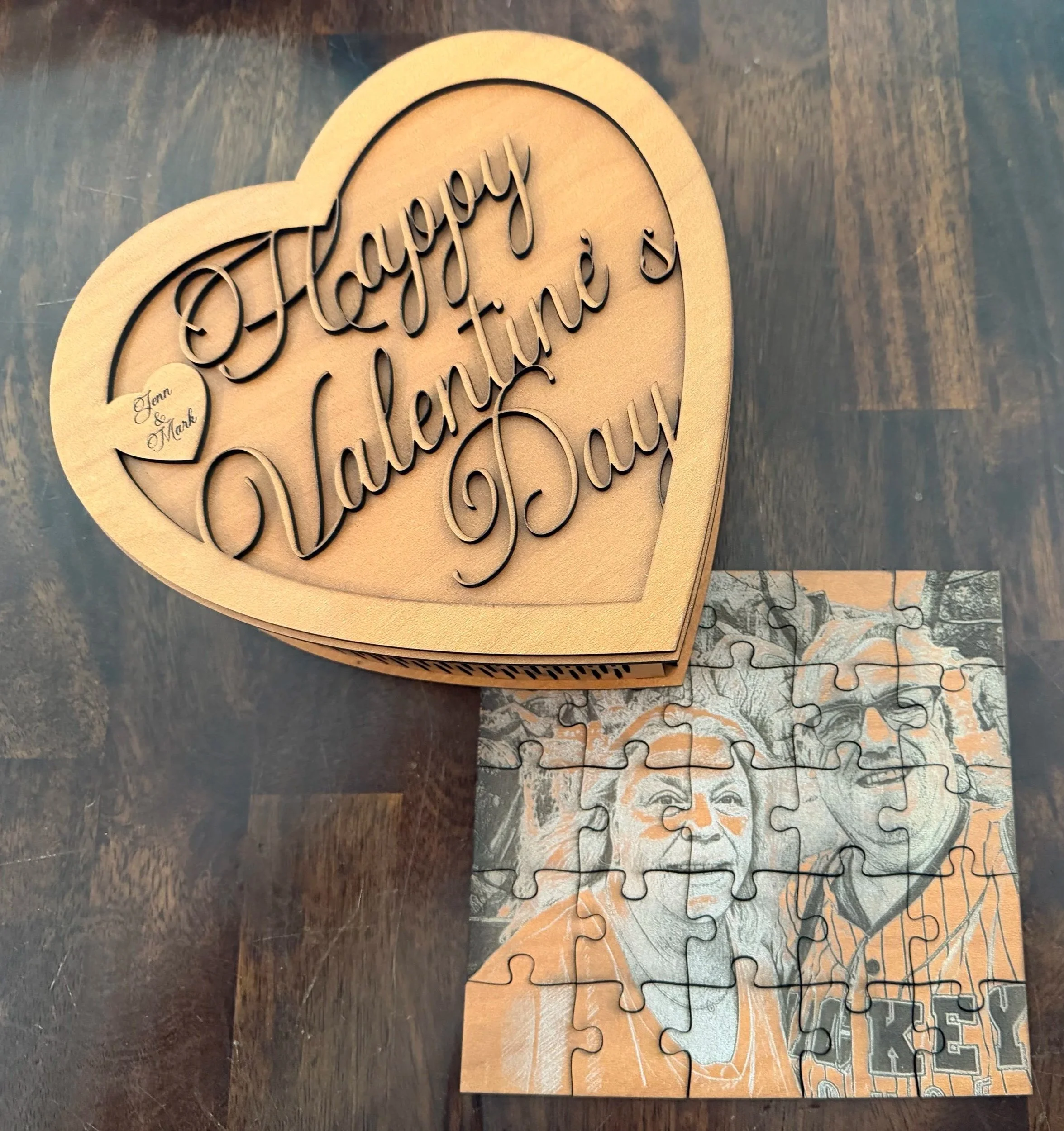 Personalized Wooden Valentine Puzzle – 25 Piece Personal Photo Puzzle