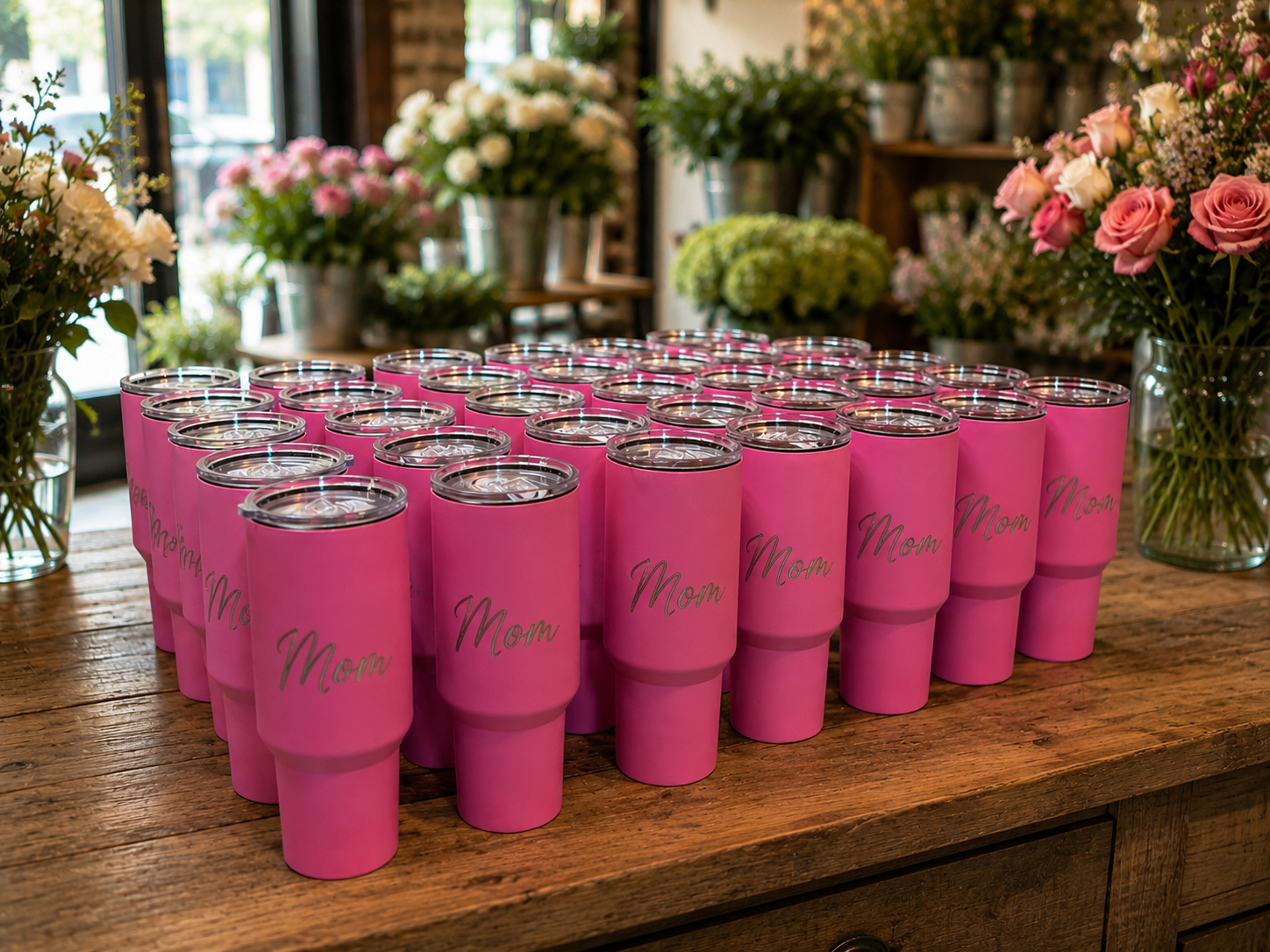 custom tumbler order for flower vases