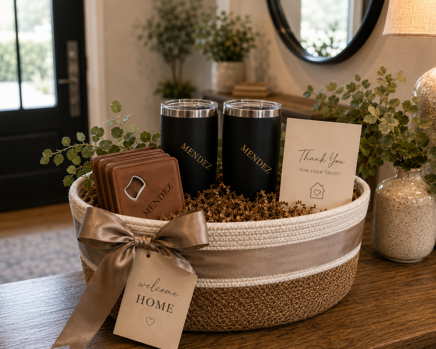 curated gift basket for the a new home buyer