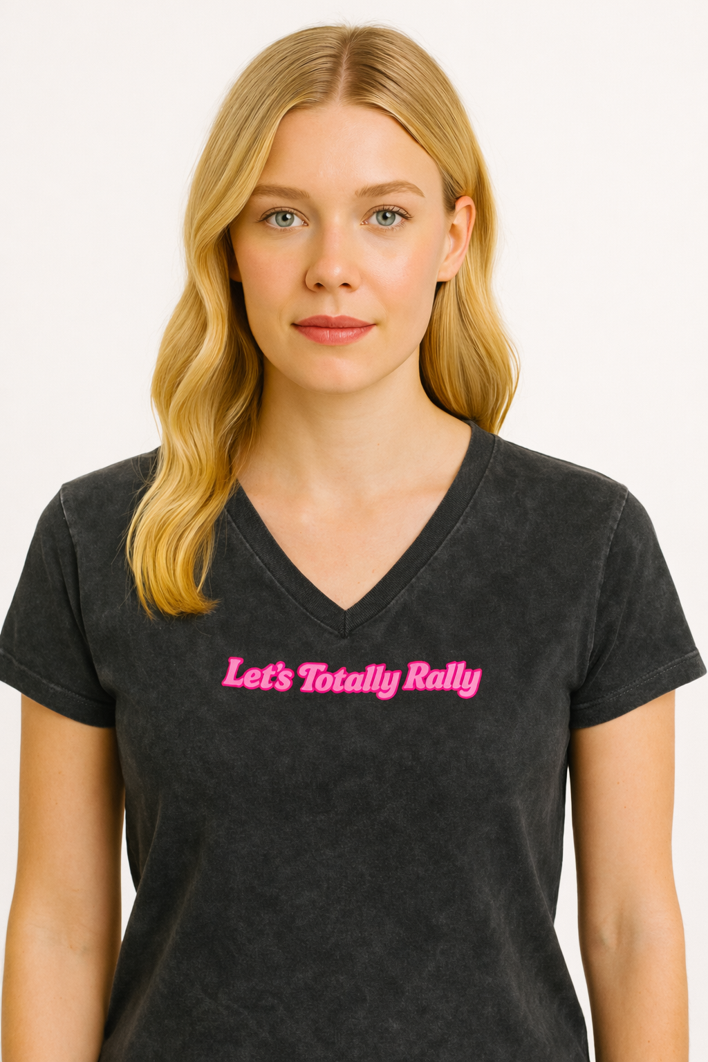 Volley Girl black mineral womens vneck front.PNG