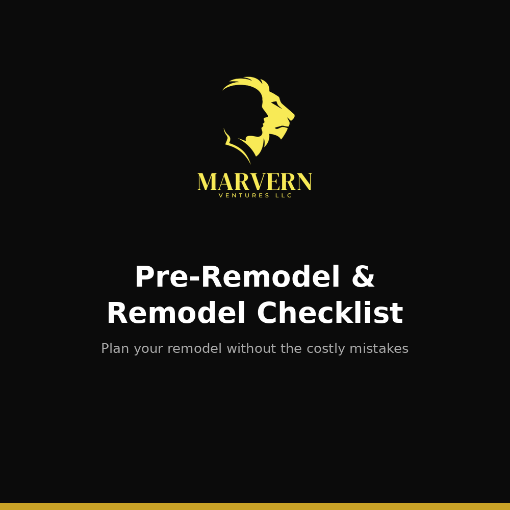 Pre Remodel and Remodel Checklist
