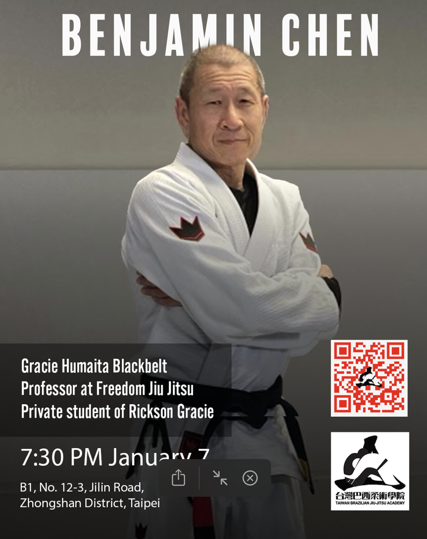 Jiu-Jitsu Seminar with Benjamin Chen – Taipei