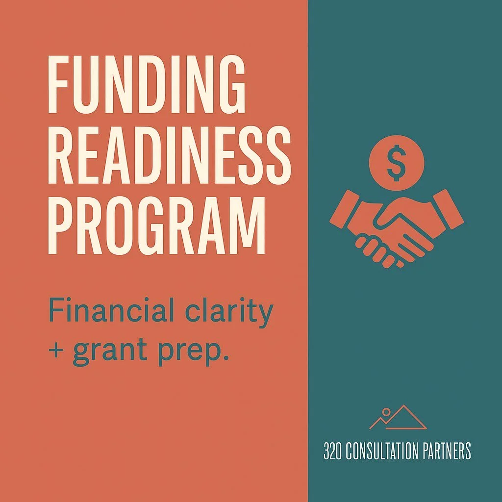 💸 Funding Ready. Future Ready. 💸

Securing sustainable revenue shouldn&rsquo;t feel like guesswork.

Our Funding Readiness Program helps you build a clear financial path &mdash; whether you&rsquo;re chasing grants, attracting donors, or preparing t