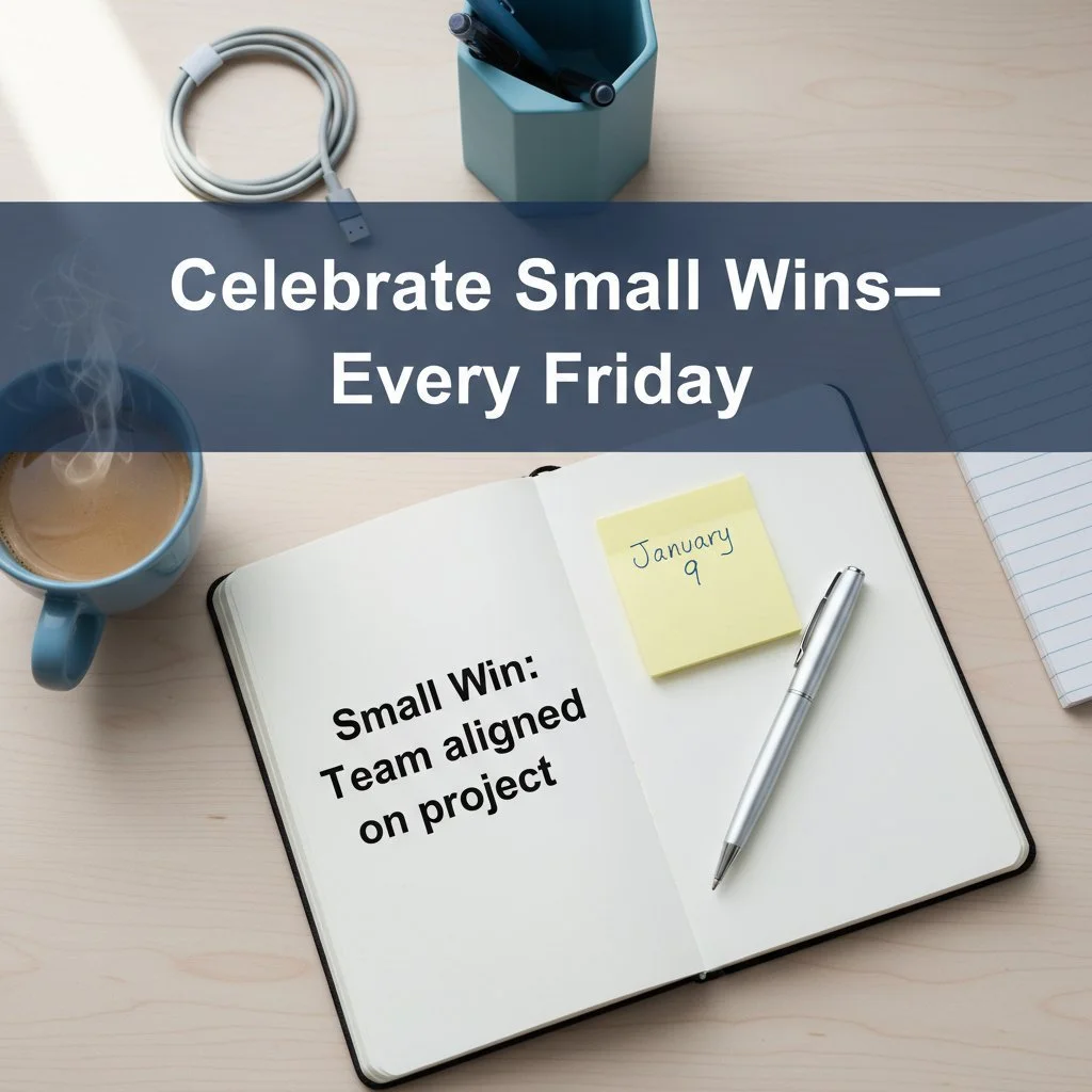 Small wins build strong teams every Friday.

Ever feel like the week flew by, but you&rsquo;re not sure what actually moved forward? Taking a moment to recognize progress can shift your whole mindset. Even a single highlight can spark new energy for 