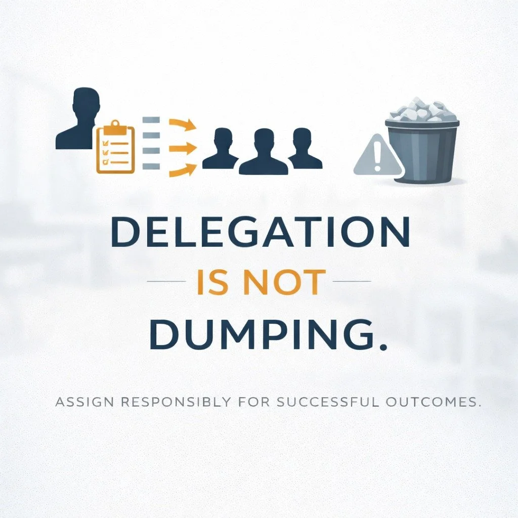 Delegation is not dumping.

It is:
Clear expectations
The right resources
Defined ownership
Consistent check-ins

When delegation fails, most leaders blame the person they handed off to.
But more often, the handoff itself was never complete.