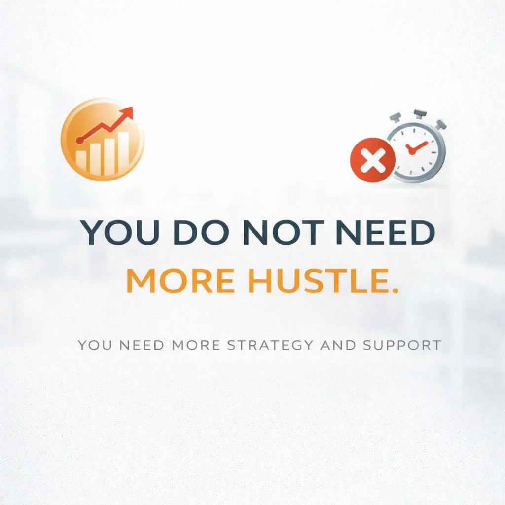 You do not need more hustle. You need a better system.

Hustle masks inefficiency.
It also masks burnout &mdash; until it can't anymore.

Sustainable growth does not come from working harder.
It comes from building something that works without you in