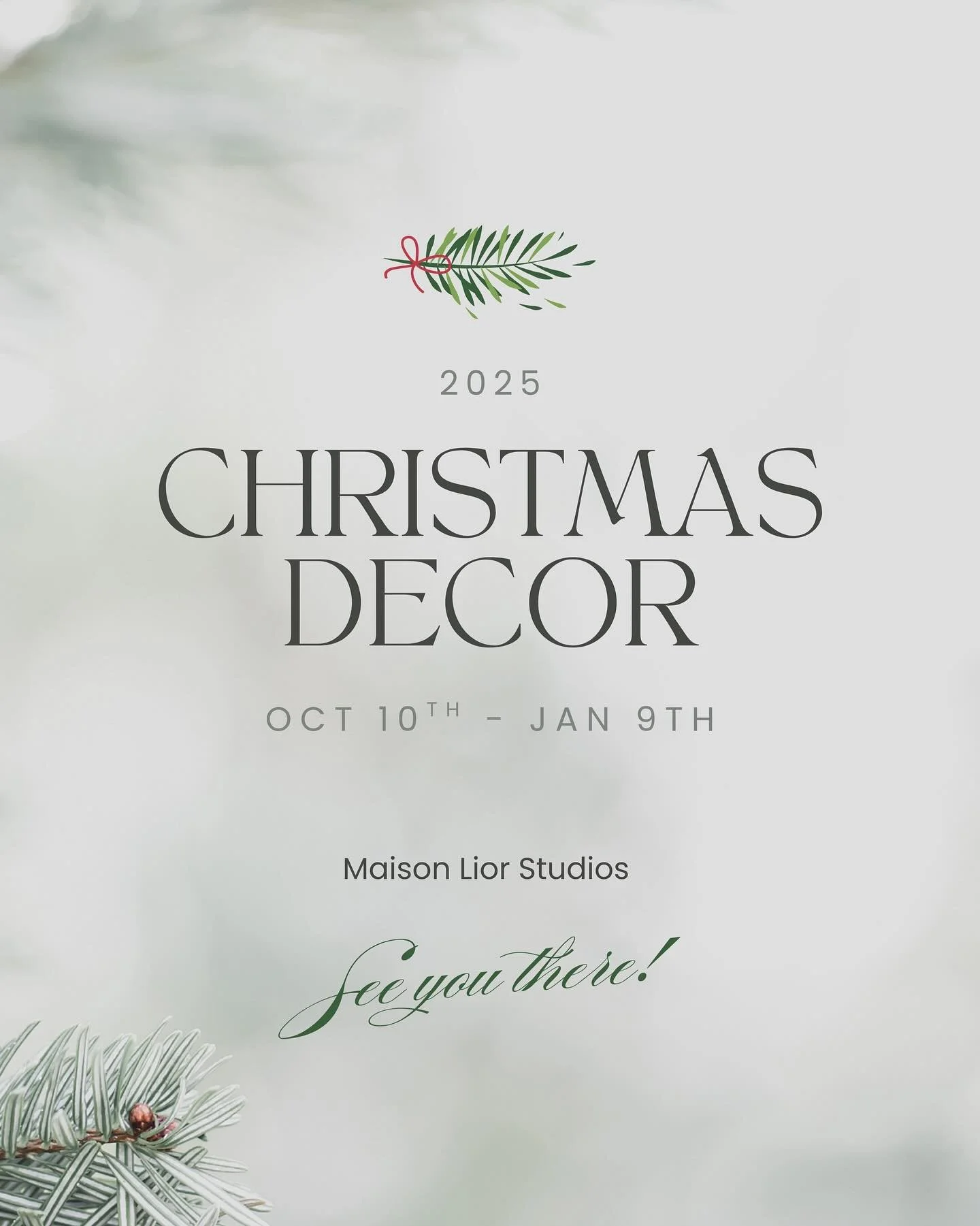 It&rsquo;s that magical time of year again ✨

Like every year, Maison Lior Studios will be dressed in a Christmas d&eacute;cor designed for your family photos, holiday cards, and timeless memories. 🎄📸

This year&rsquo;s setup will be extra special,