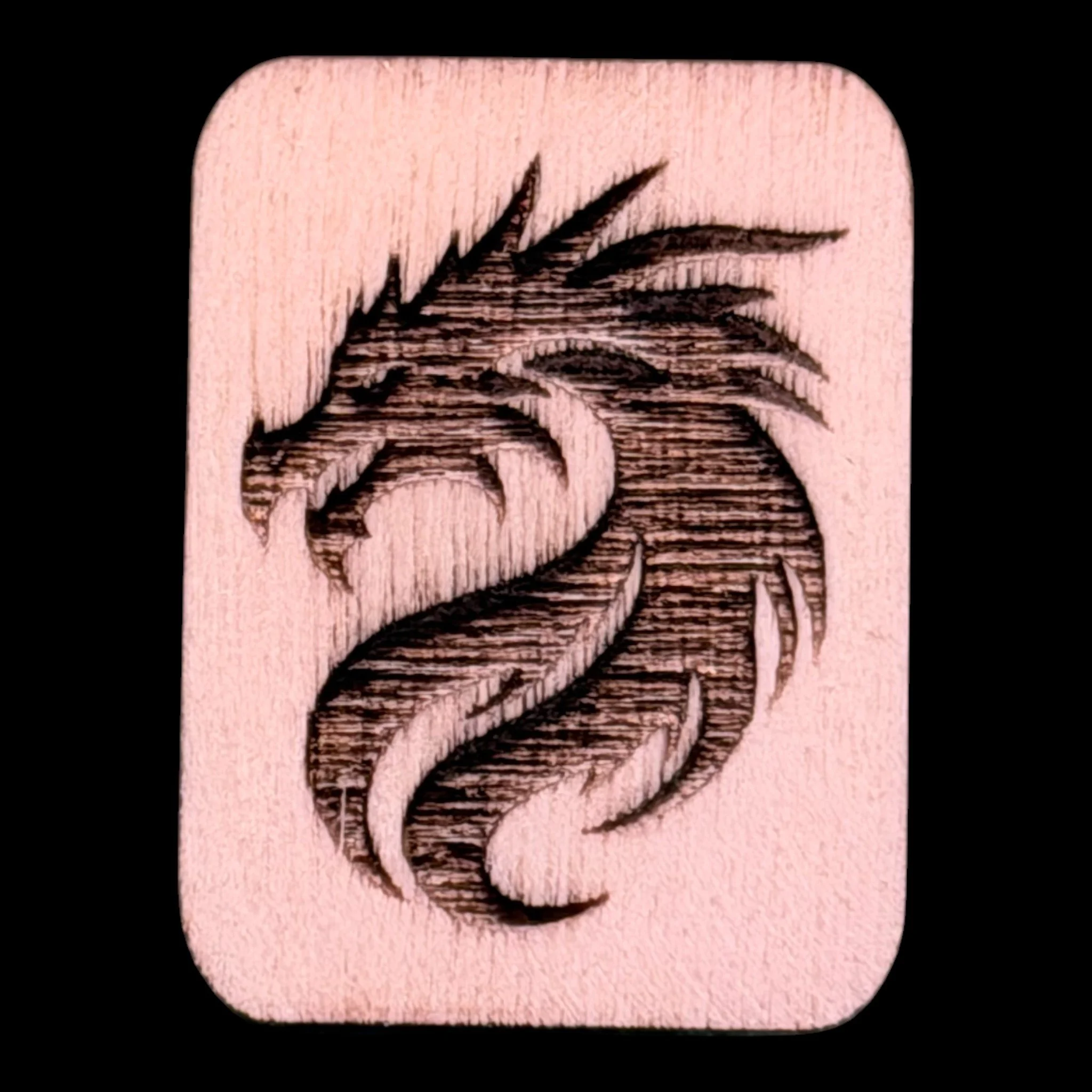 Dragon – Handcrafted Engraved Wooden Mahjong Tiles - Various Sizes