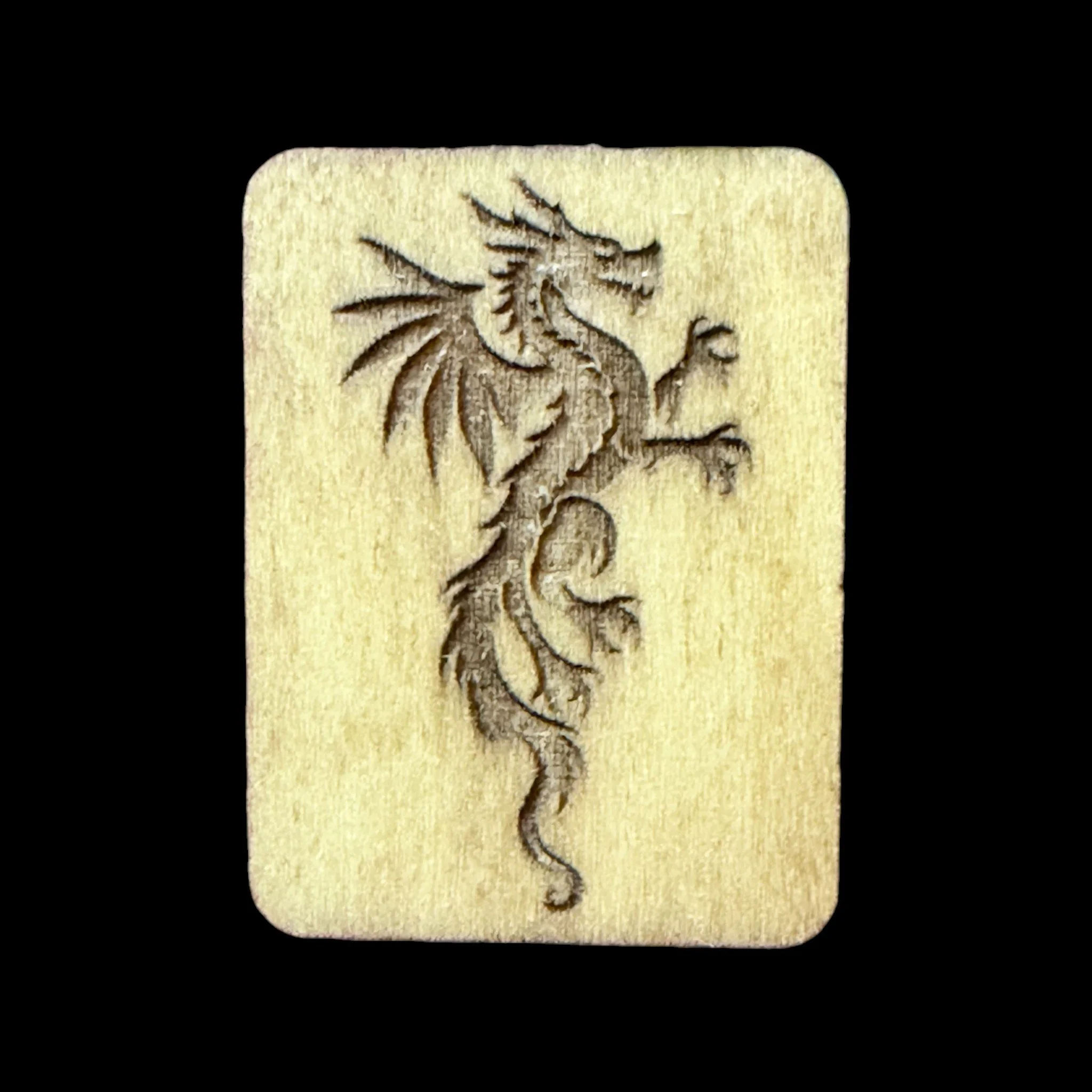 Dragon – Handcrafted Engraved Wooden Mahjong Tiles - Various Sizes