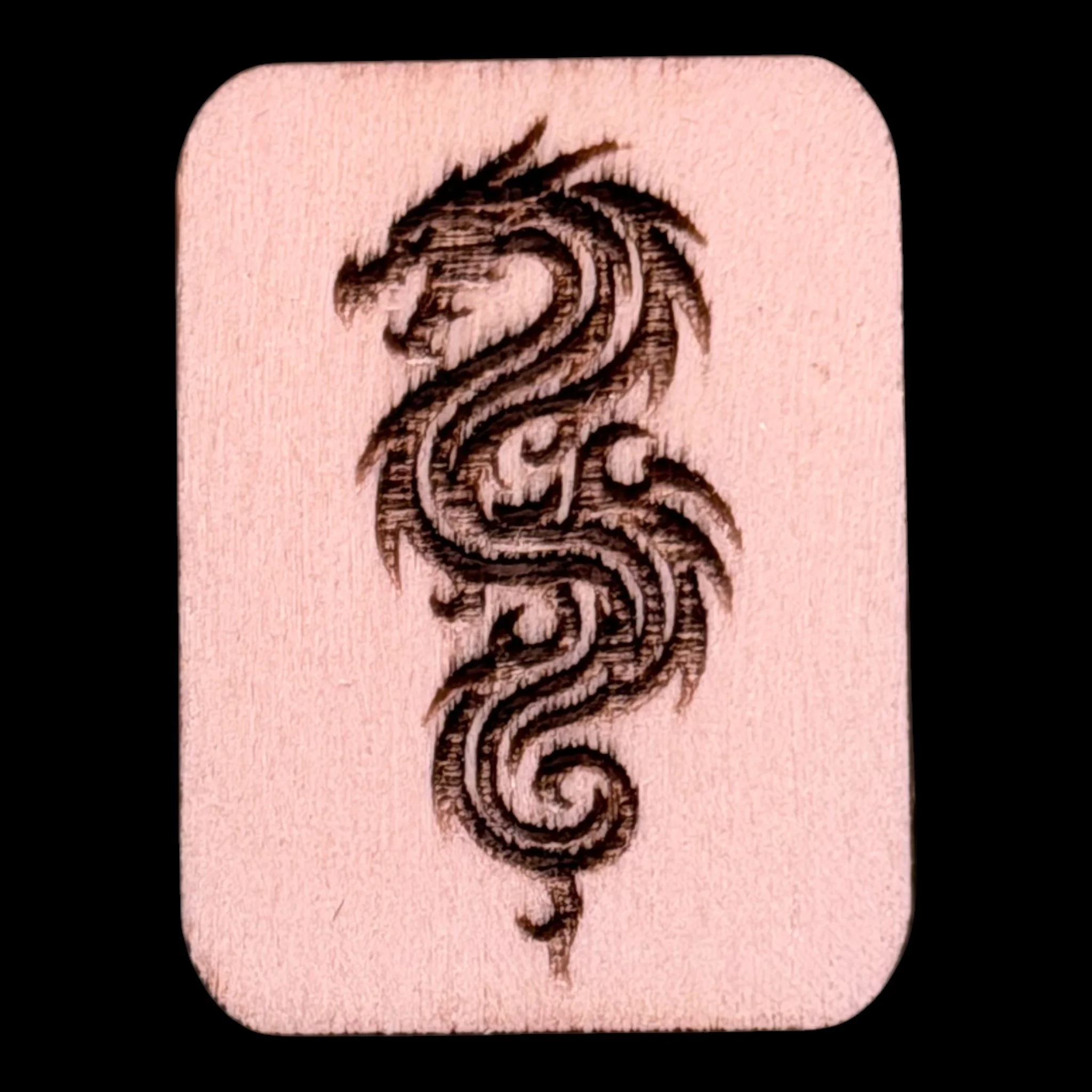 Dragon – Handcrafted Engraved Wooden Mahjong Tiles - Various Sizes