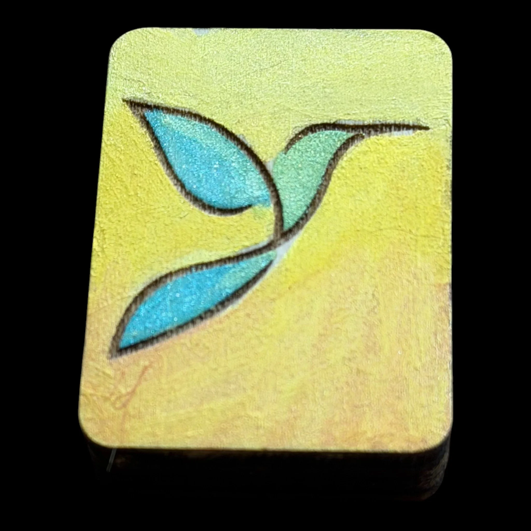Hummingbird – Handcrafted Hand-painted Wood Mahjong Tiles